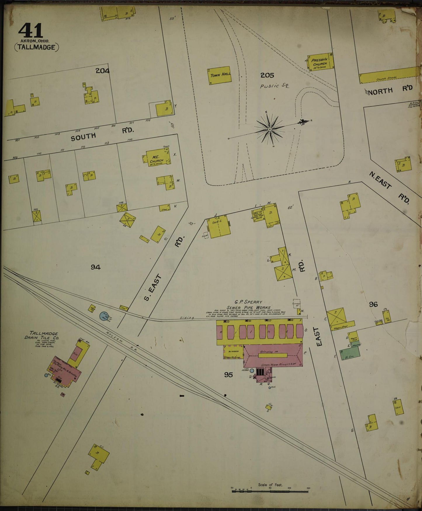 Sanborn Fire Insurance Map from Akron, Summit County, Ohio (1892), Sheet #0041 - Complete Map Set gallery image, historic Sanborn map, vintage wall art, Ohio Ohio