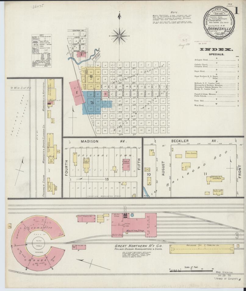 Sanborn Fire Insurance Map from Barnesville, Clay County, Minnesota. (1894) – Map View
