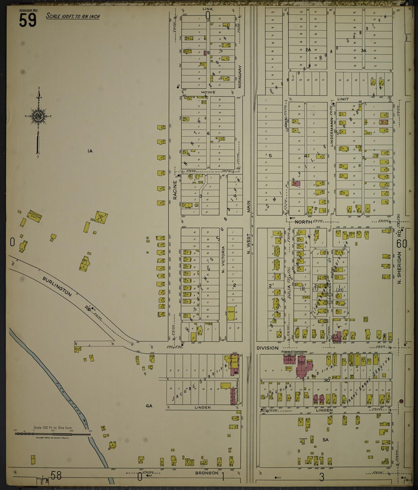 Sanborn Fire Insurance Map from Kenosha, Kenosha County, Wisconsin. (1918), Sheet 63