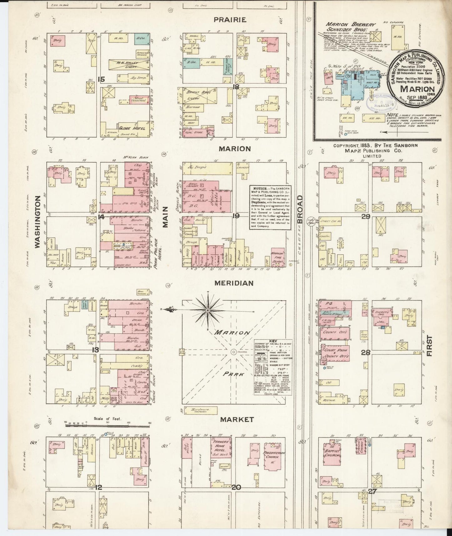 Sanborn Fire Insurance Map from Marion, Linn County, Iowa. (1883) – Map View