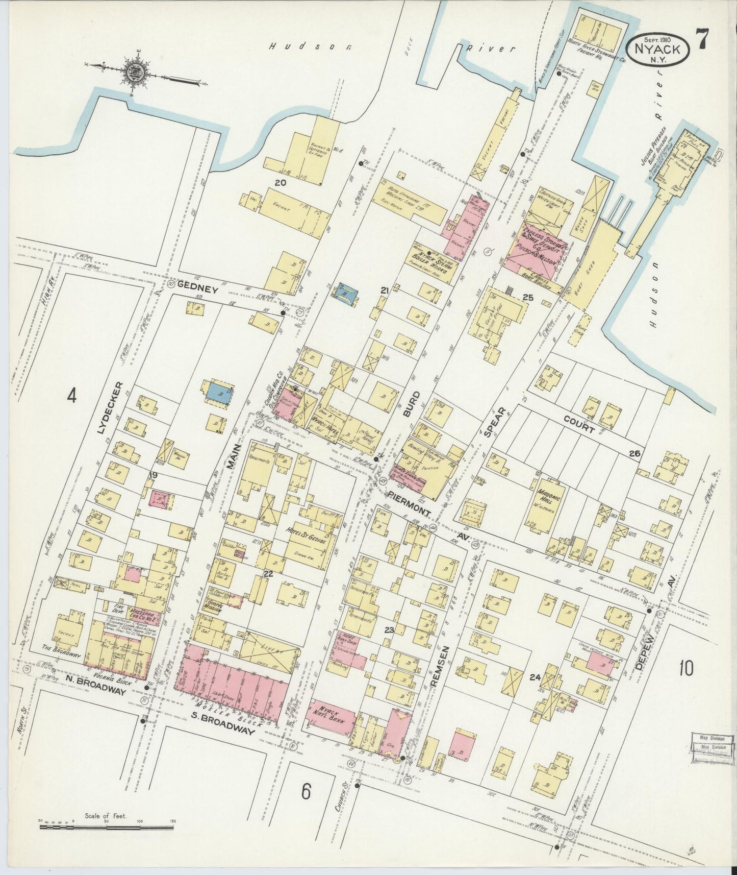 Sanborn Fire Insurance Map from Nyack, Rockland County, New York. (1910), Sheet #0007
