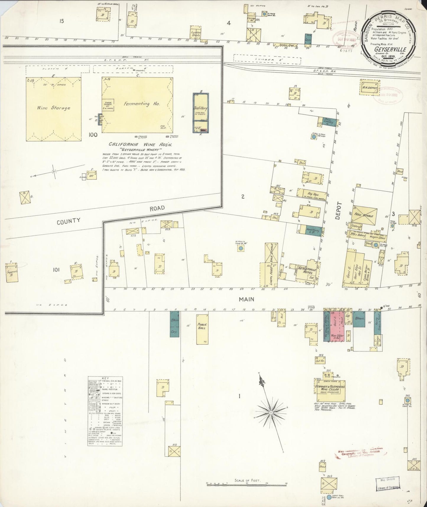 Sanborn Fire Insurance Map from Geyserville, Sonoma County, California. (1899) – Historic Sanborn Fire Insurance Map Print