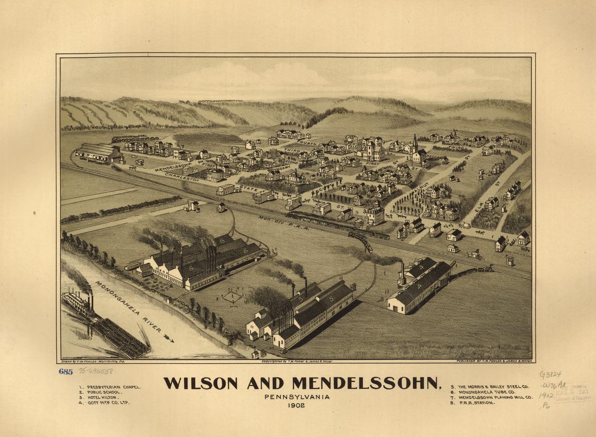 Wilson and Mendelssohn, Pennsylvania 1902. (1902) – Historic Bird’s-Eye View Panorama Print