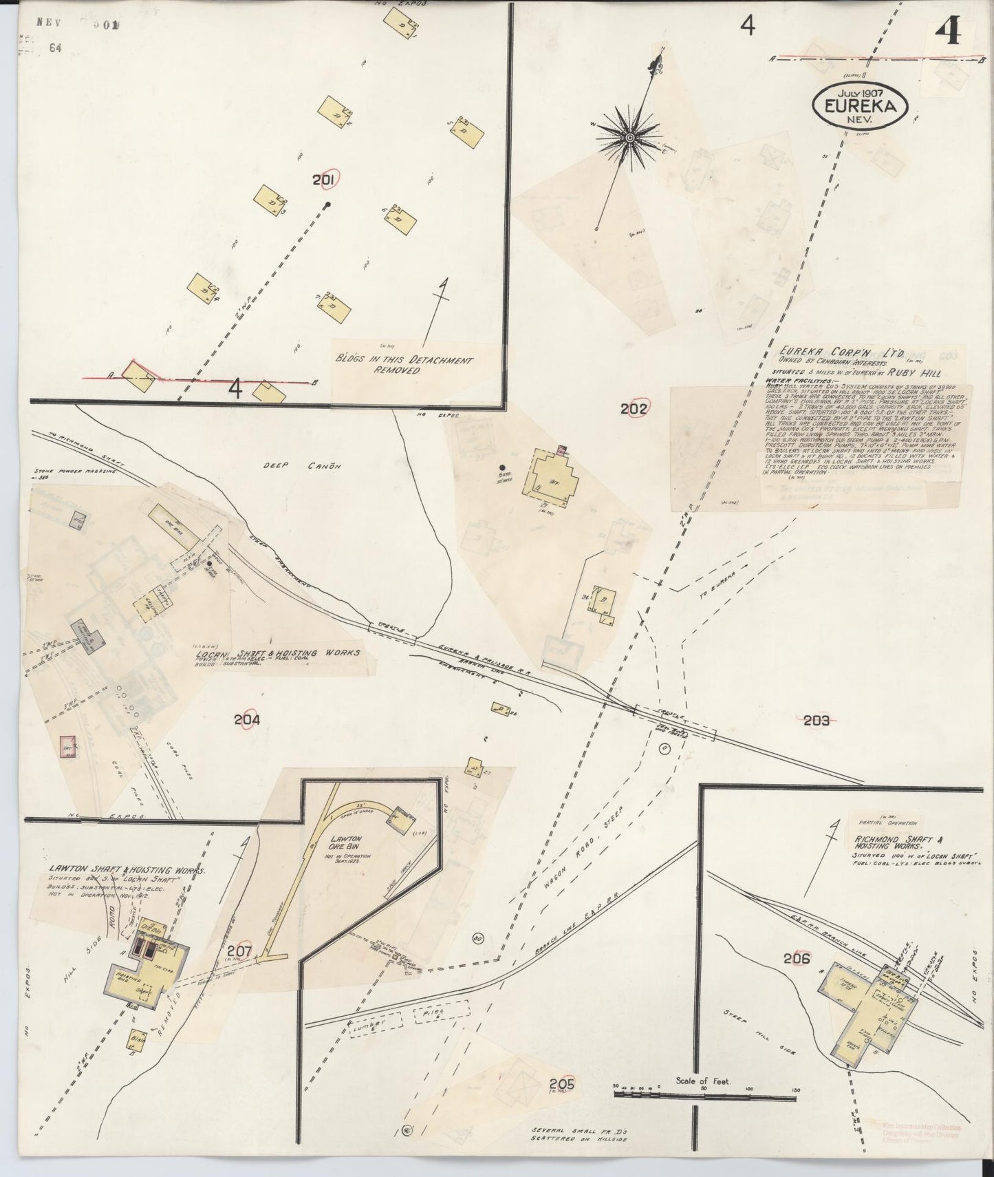 Sanborn Fire Insurance Map from Eureka, Eureka County, Nevada (1941), Sheet #0004 - Complete Map Set gallery image, historic Sanborn map, vintage wall art, Nevada Nevada