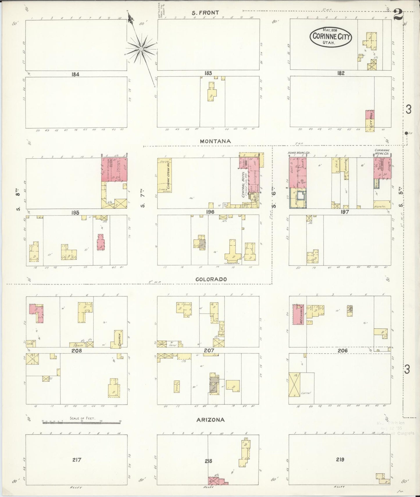 Sanborn Fire Insurance Map from Corinne, Box Elder County, Utah (1898), Sheet #0002 - Historic Sanborn Fire Insurance Map Print, vintage old map wall art, antique decor, genealogy gift, Utah Utah map
