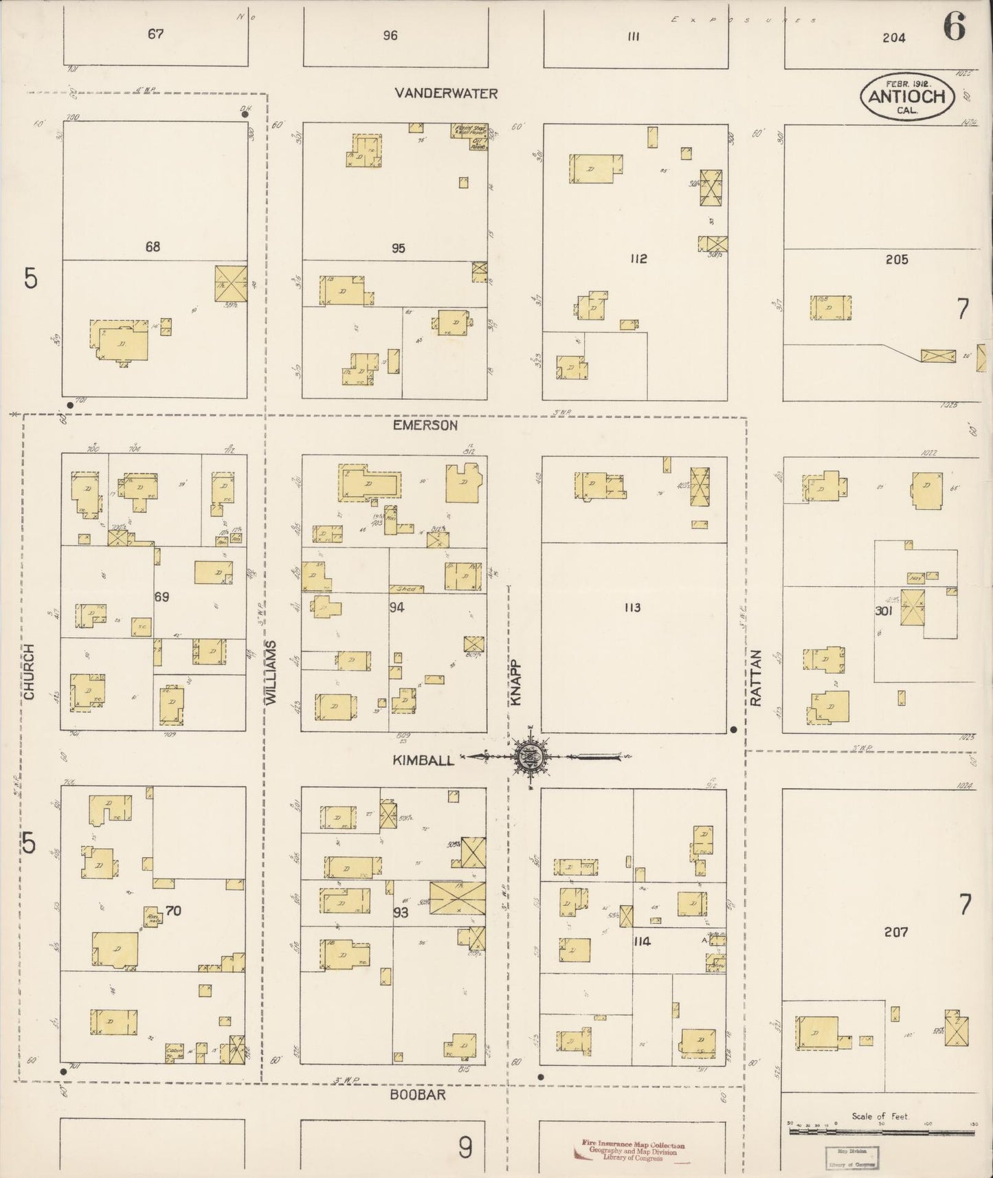 Sanborn Fire Insurance Map from Antioch, Contra Costa County, California (1912), Sheet #0006 - Historic Sanborn Fire Insurance Map Print, vintage old map wall art, antique decor, genealogy gift, California California map