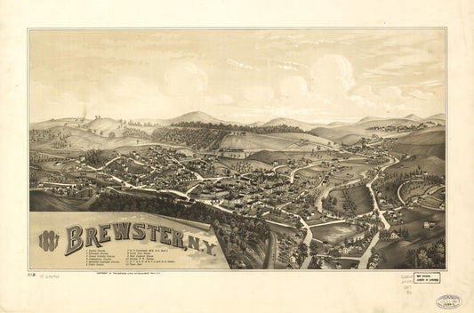 1887 Brewster, N.Y. (1887) – Historic Bird’s-Eye View Panorama Print