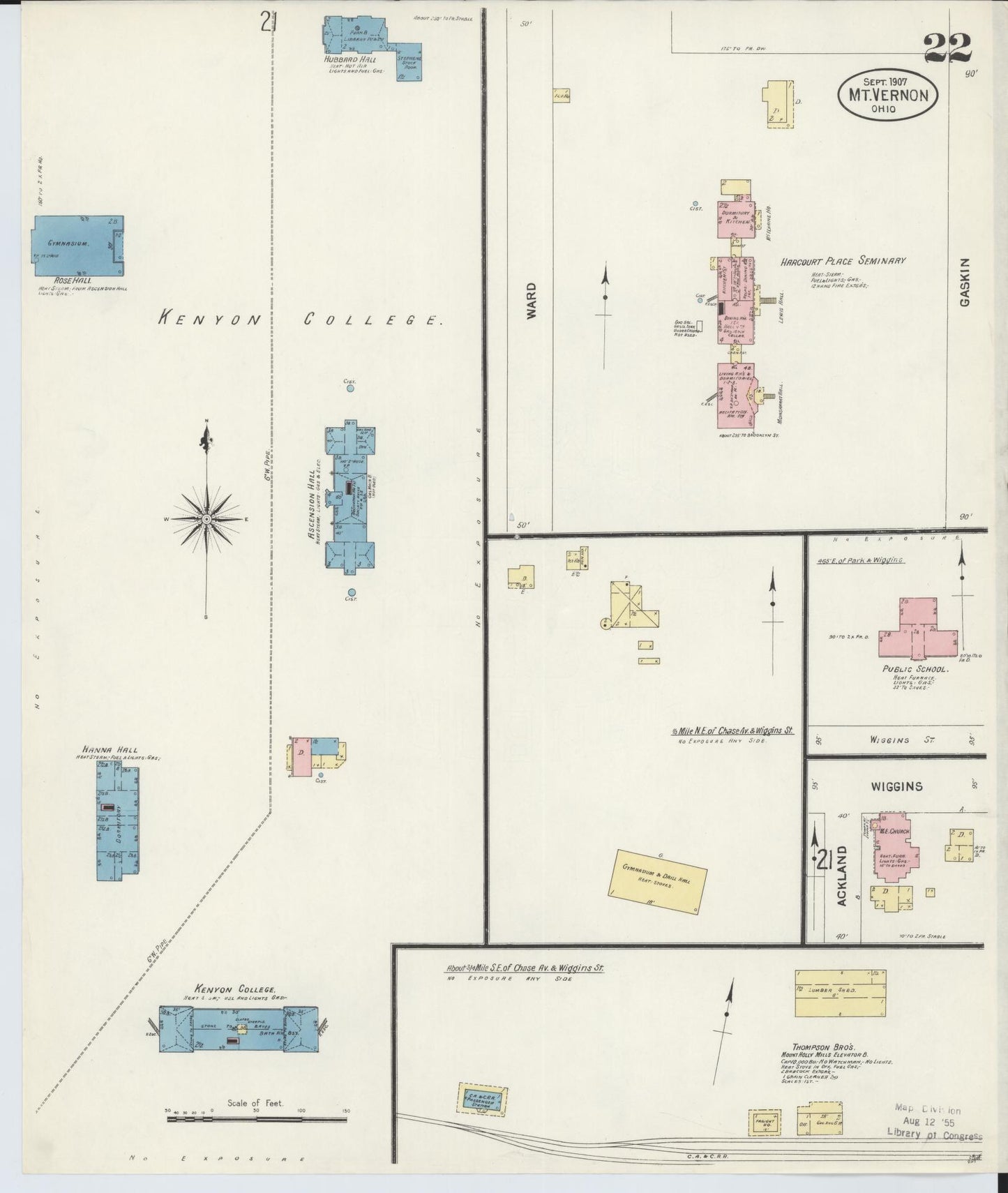 Sanborn Fire Insurance Map from Mount Vernon, Knox County, Ohio (1907), Sheet #0022 - Complete Map Set gallery image, historic Sanborn map, vintage wall art, Ohio Ohio