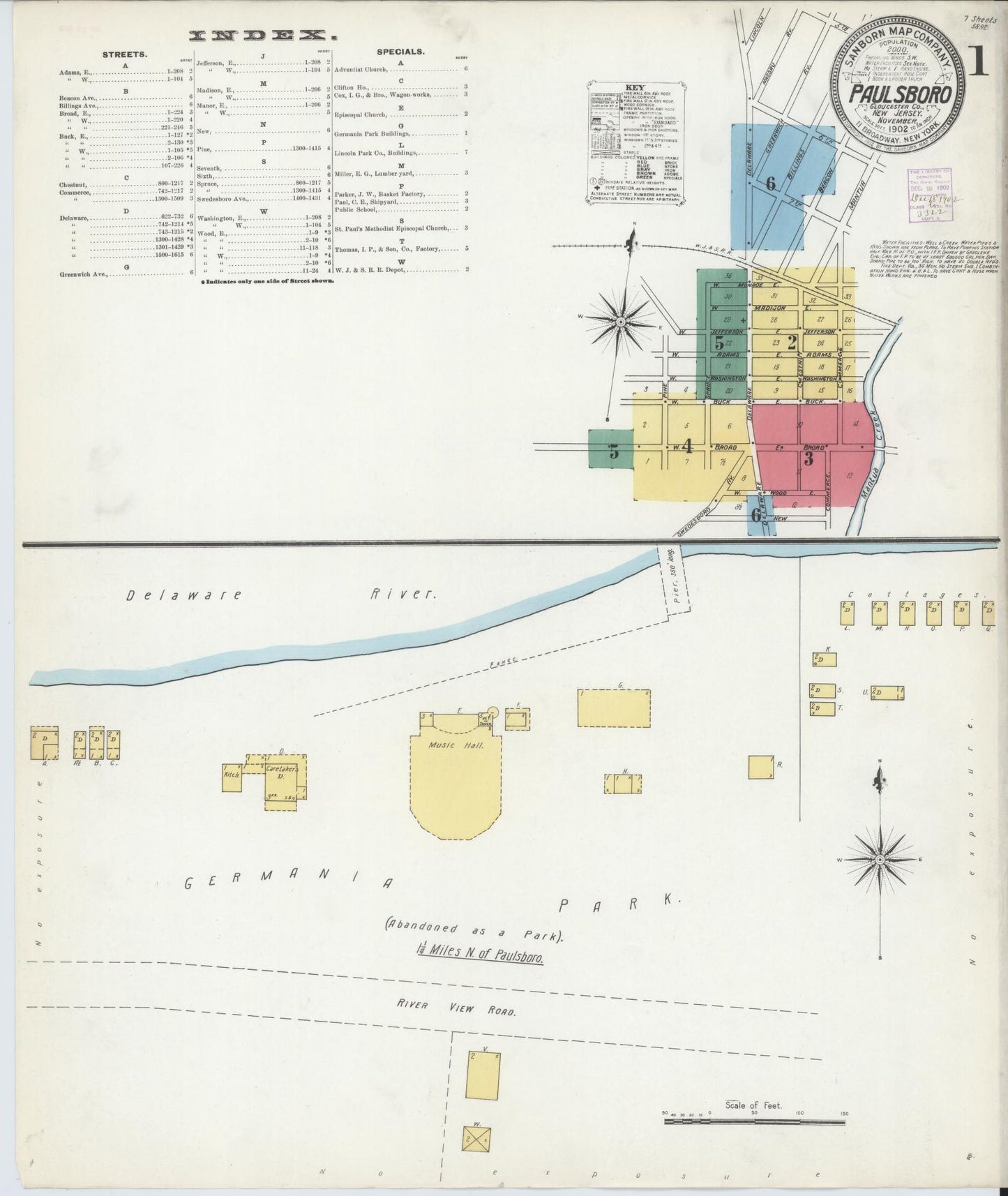 Sanborn Fire Insurance Map from Paulsboro, Gloucester County, New Jersey. (1902) – Historic Sanborn Fire Insurance Map Print