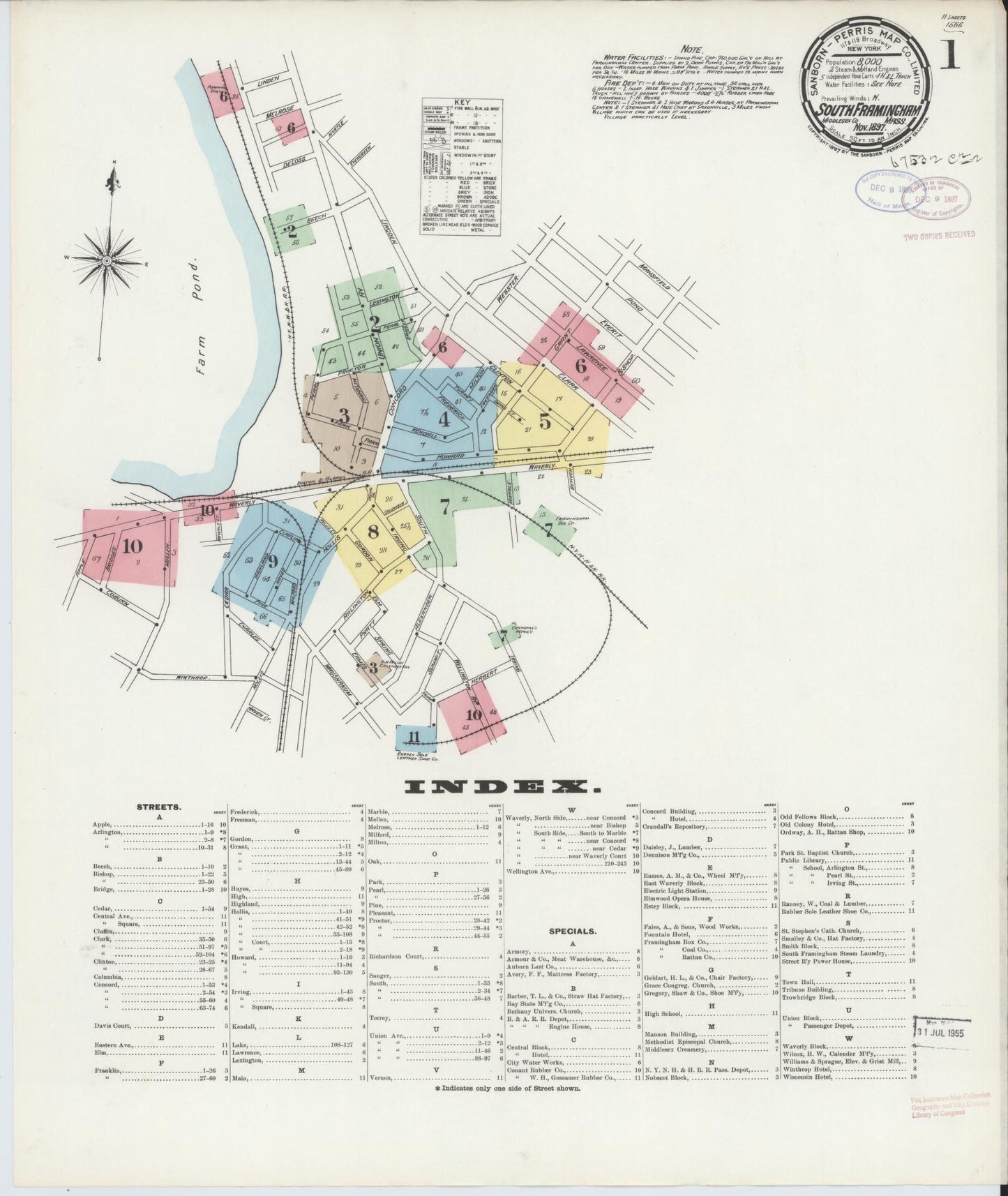 Sanborn Fire Insurance Map from South Farmington, Middlesex County, Massachusetts (1897), Sheet #0001 - Historic Sanborn Fire Insurance Map Print, vintage old map wall art, antique decor, genealogy gift, Massachusetts Massachusetts map