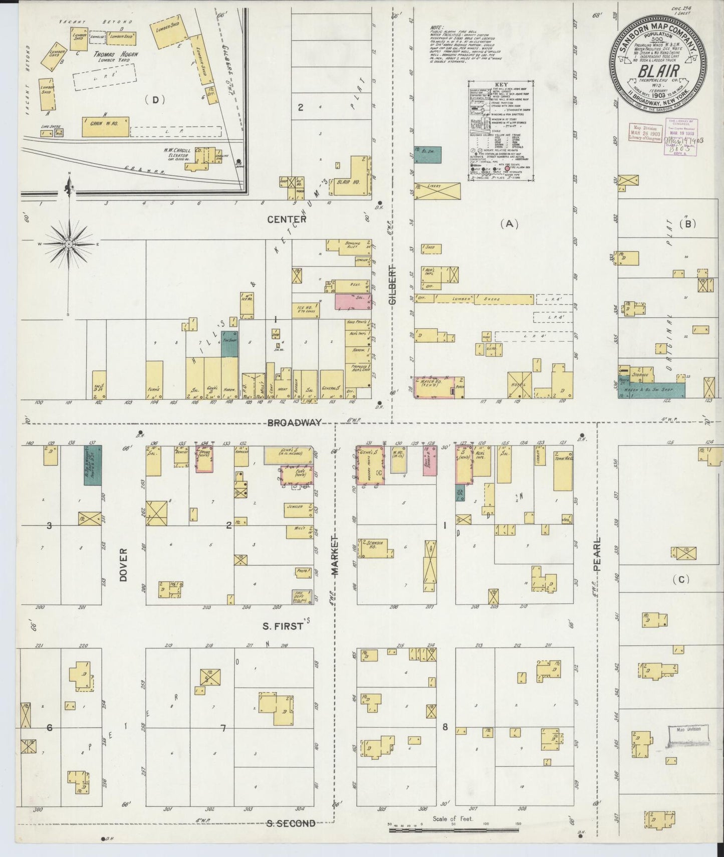 Sanborn Fire Insurance Map from Blair, Trempealeau County, Wisconsin (1903), Sheet #0001 - Historic Sanborn Fire Insurance Map Print, vintage old map wall art, antique decor, genealogy gift, Wisconsin Wisconsin map