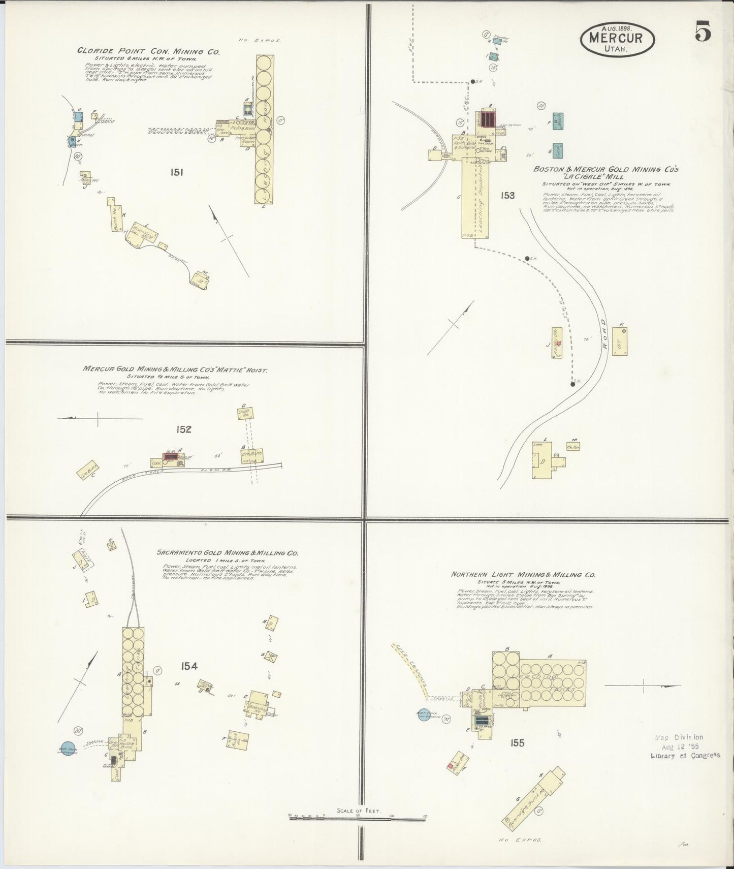 Sanborn Fire Insurance Map from Mercur, Toele County, Utah (1898), Sheet #0005 - Historic Sanborn Fire Insurance Map Print, vintage old map wall art, antique decor, genealogy gift, Utah Utah map