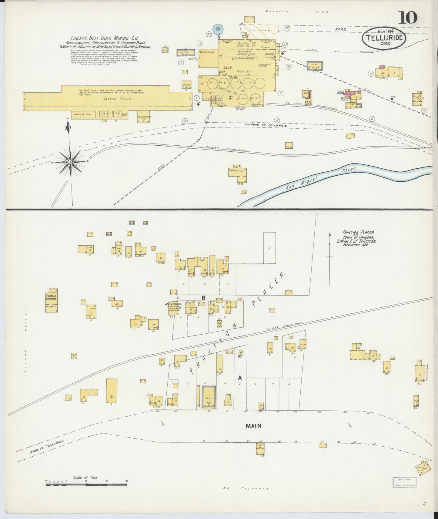 Sanborn Fire Insurance Map from Telluride, San Miguel County, Colorado (1904), Sheet #0010 - Historic Sanborn Fire Insurance Map Print, vintage old map wall art, antique decor, genealogy gift, Colorado Colorado map