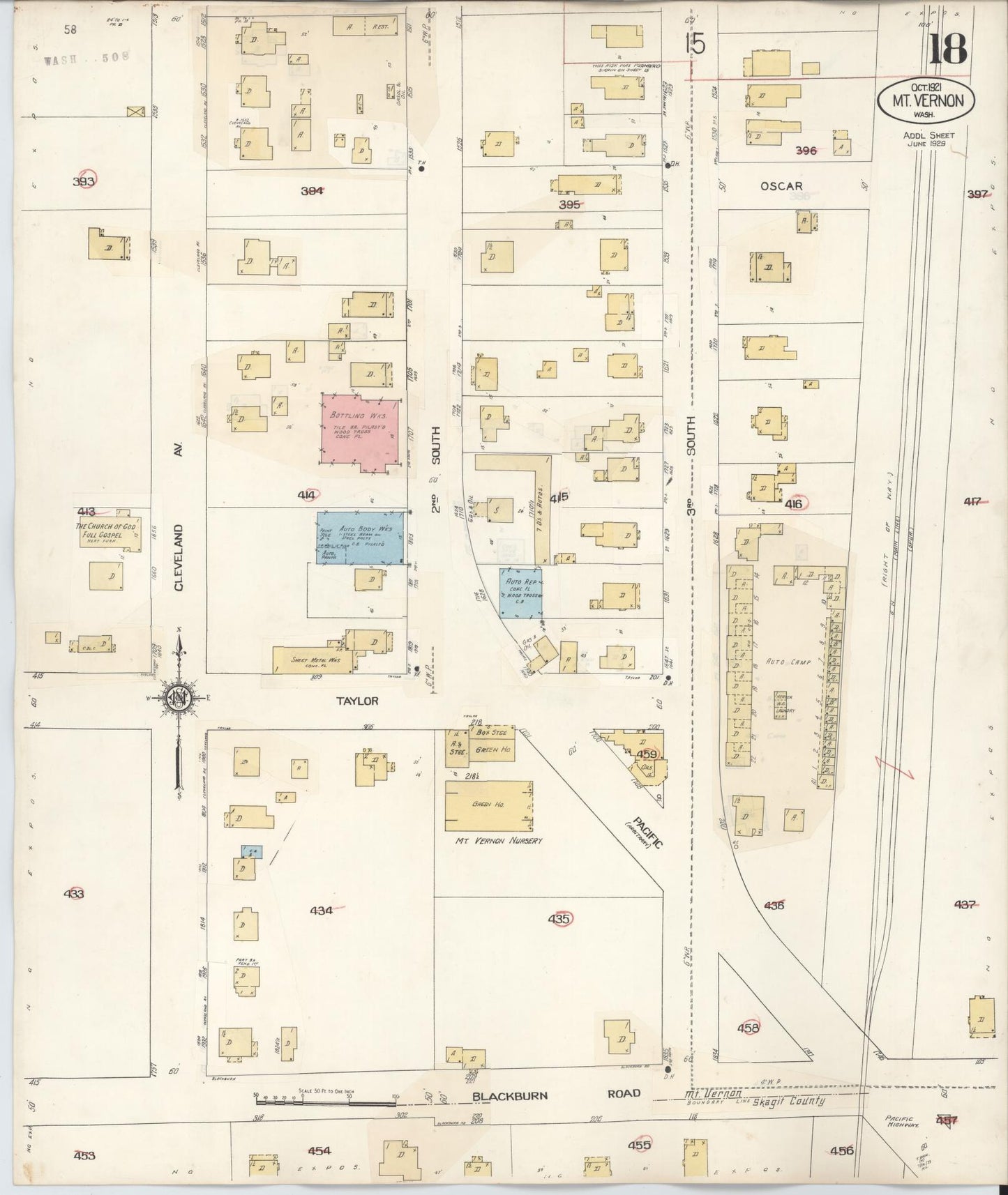 Sanborn Fire Insurance Map from Mount Vernon, Skagit County, Washington (1948), Sheet #0018 - Complete Map Set gallery image, historic Sanborn map, vintage wall art, Washington Washington