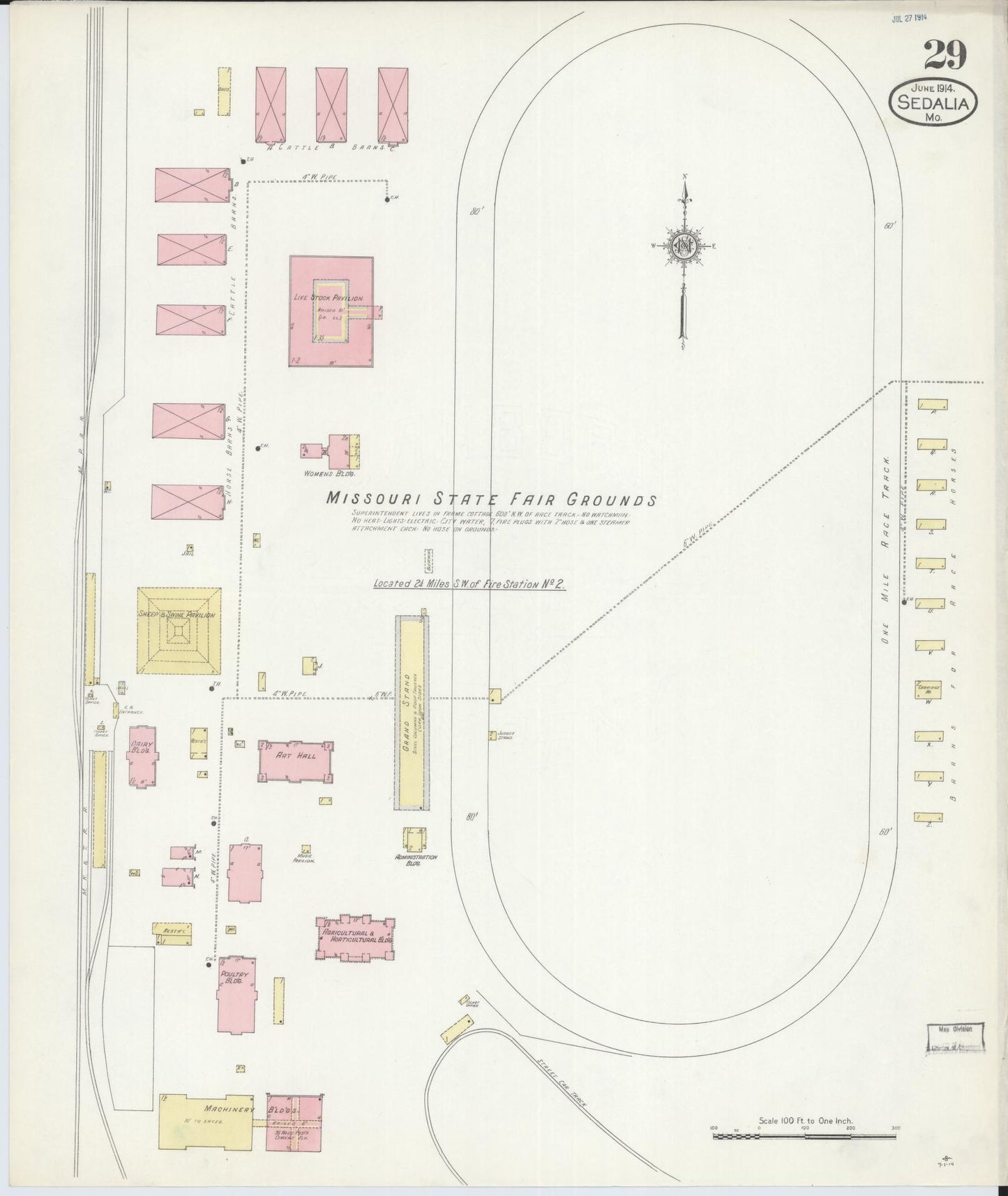 Sanborn Fire Insurance Map from Sedalia, Pettis County, Missouri (1914), Sheet #0029 - Complete Map Set gallery image, historic Sanborn map, vintage wall art, Missouri Missouri