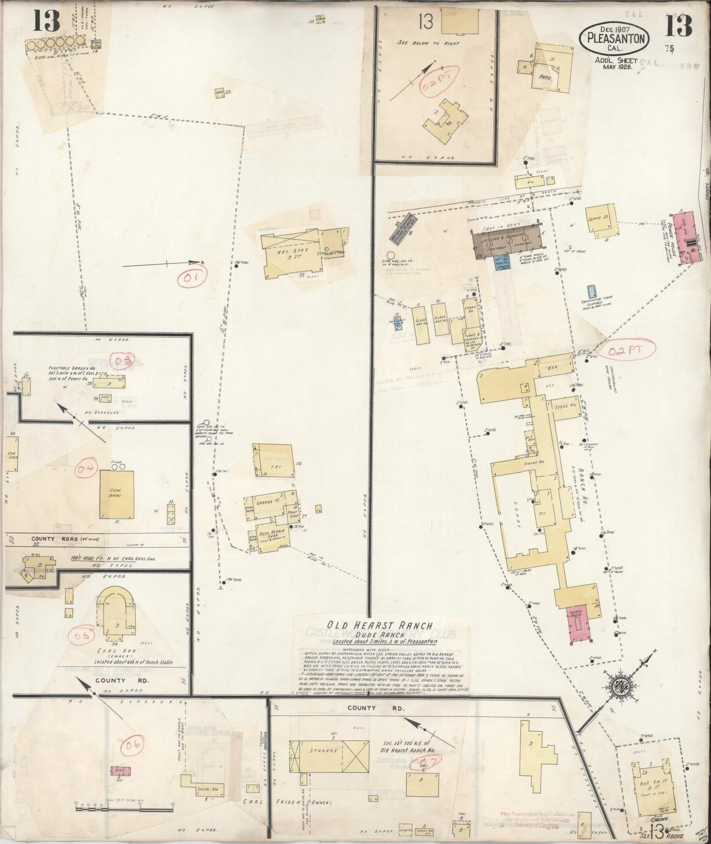 Sanborn Fire Insurance Map from Pleasanton, Alameda County, California (1943), Sheet #0013 - Complete Map Set gallery image, historic Sanborn map, vintage wall art, California California