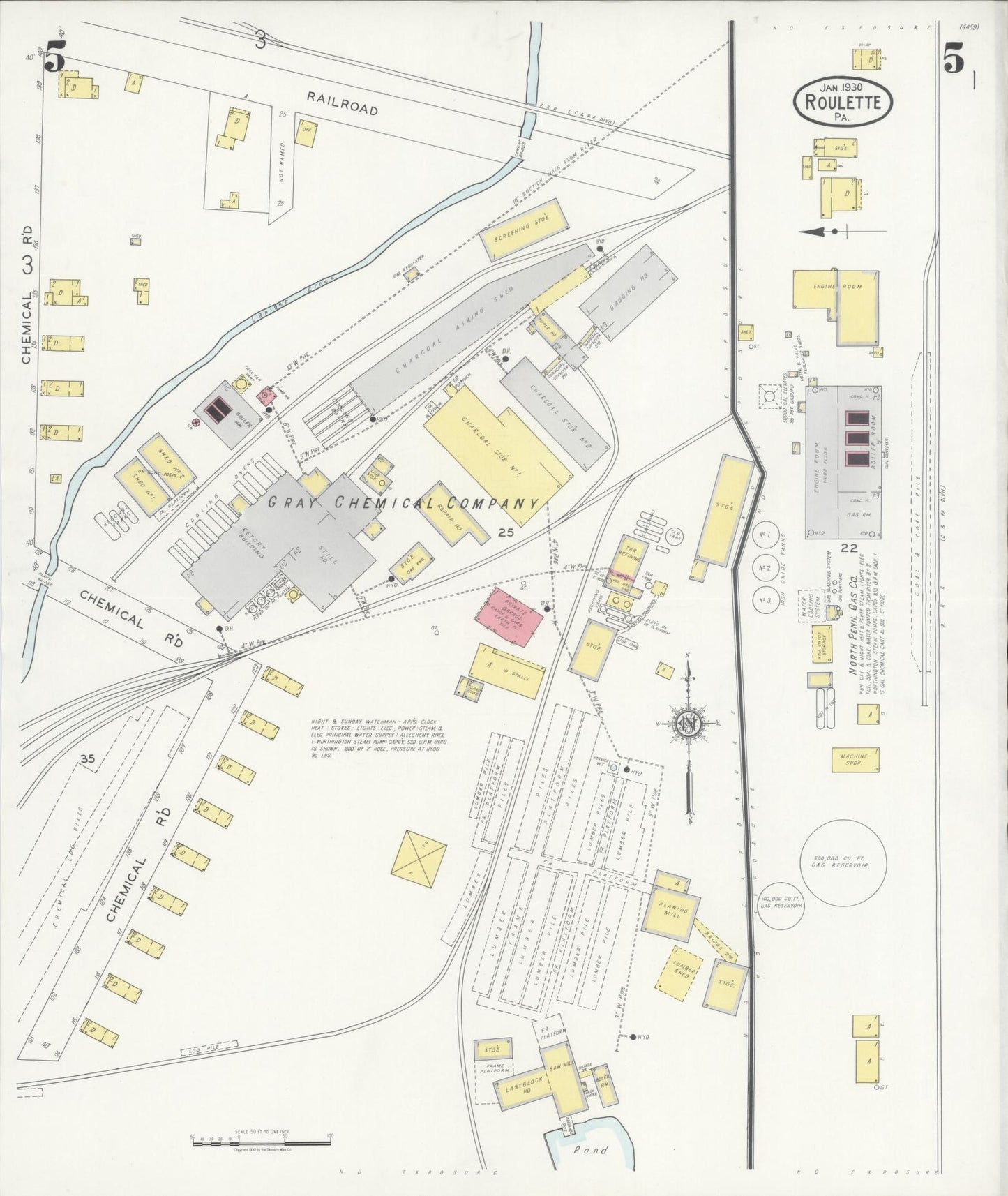 Sanborn Fire Insurance Map from Roulette, Potter County, Pennsylvania (1930), Sheet #0005 - Complete Map Set gallery image, historic Sanborn map, vintage wall art, Pennsylvania Pennsylvania