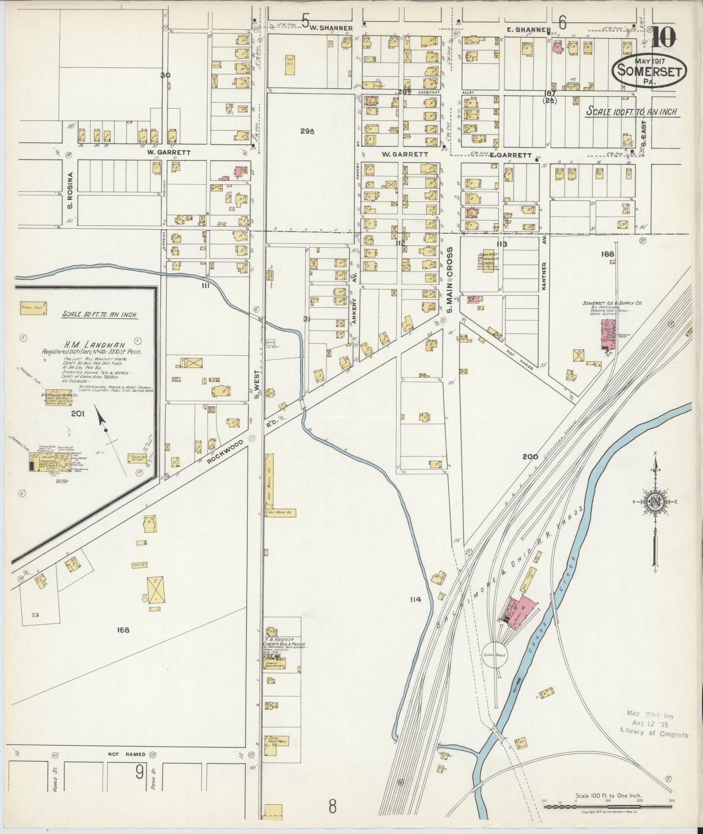 Sanborn Fire Insurance Map from Somerset, Somerset County, Pennsylvania (1917), Sheet #0010 - Complete Map Set gallery image, historic Sanborn map, vintage wall art, Pennsylvania Pennsylvania