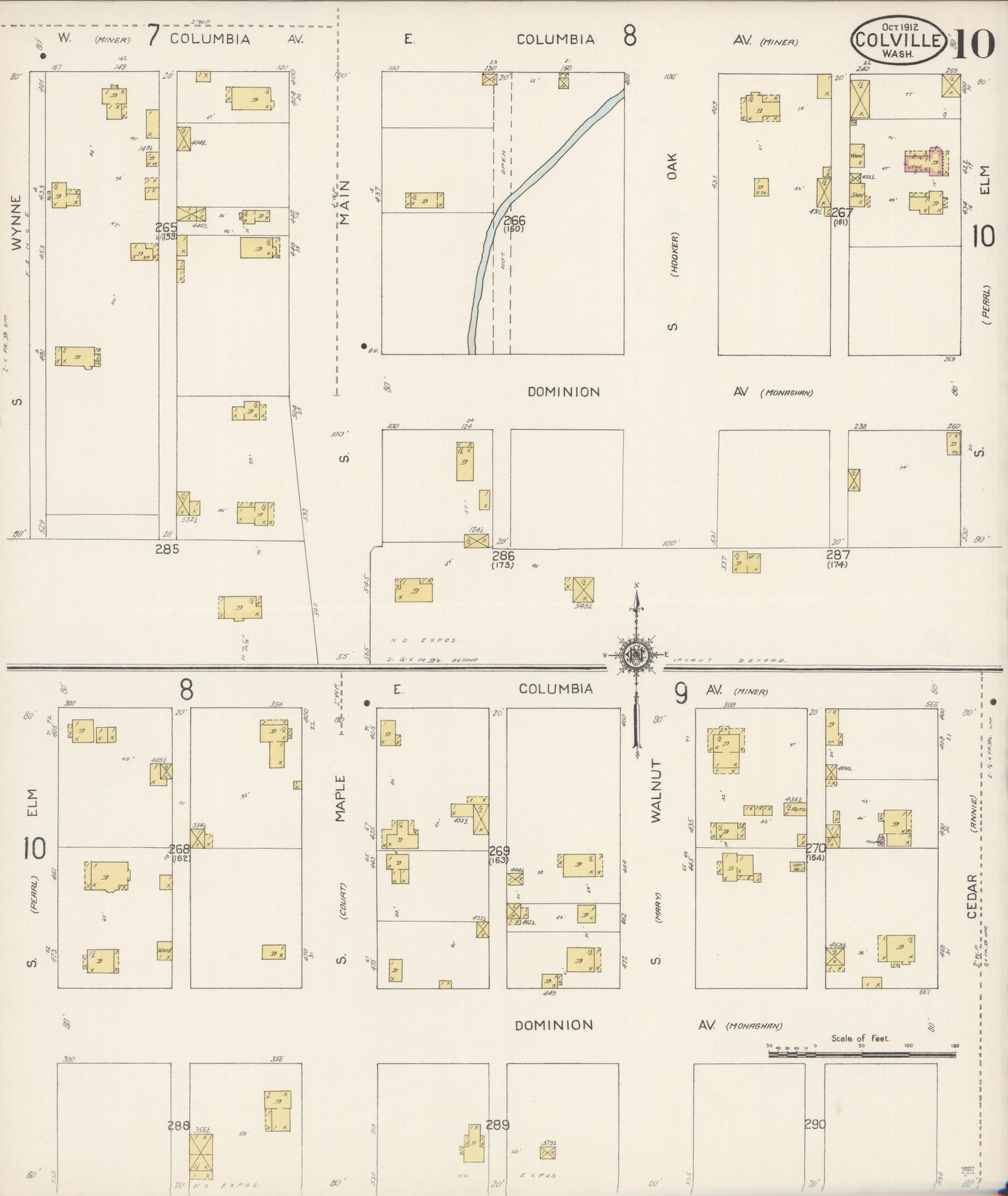 Sanborn Fire Insurance Map from Colville, Stevens County, Washington (1912), Sheet #0010 - Complete Map Set gallery image, historic Sanborn map, vintage wall art, Washington Washington