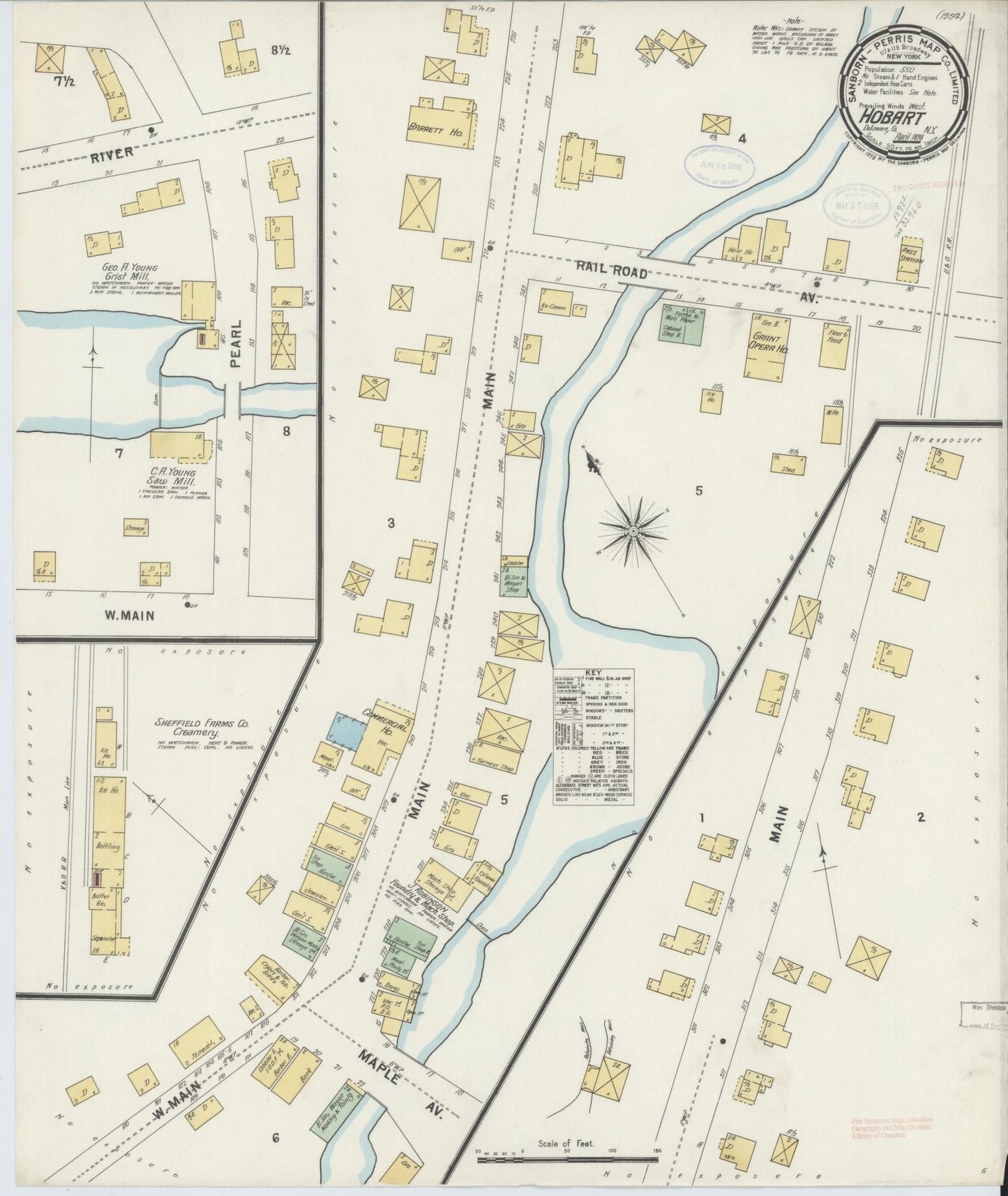 Sanborn Fire Insurance Map from Hobart, Delaware County, New York. (1898) – Historic Sanborn Fire Insurance Map Print