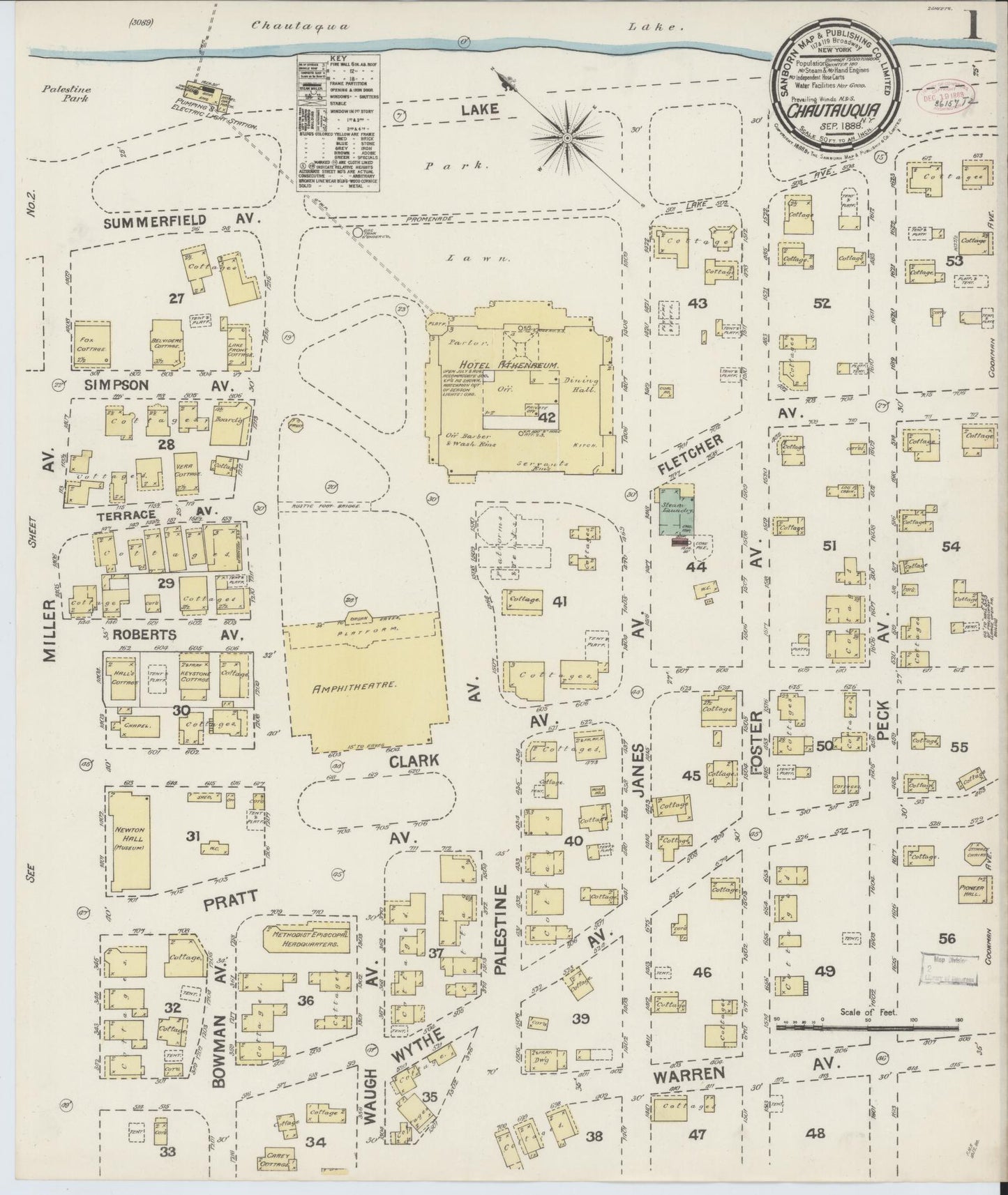 Sanborn Fire Insurance Map from Chautauqua, Chautauqua County, New York. (1888) – Historic Sanborn Fire Insurance Map Print