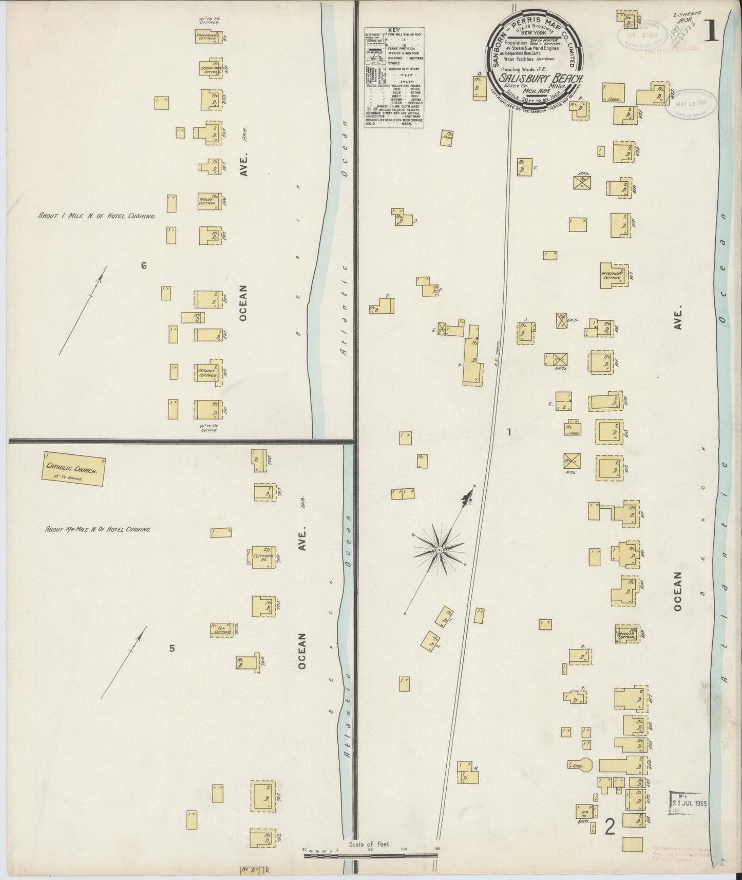 Sanborn Fire Insurance Map from Salisbury, Essex County, Massachusetts. (1898) – Historic Sanborn Fire Insurance Map Print