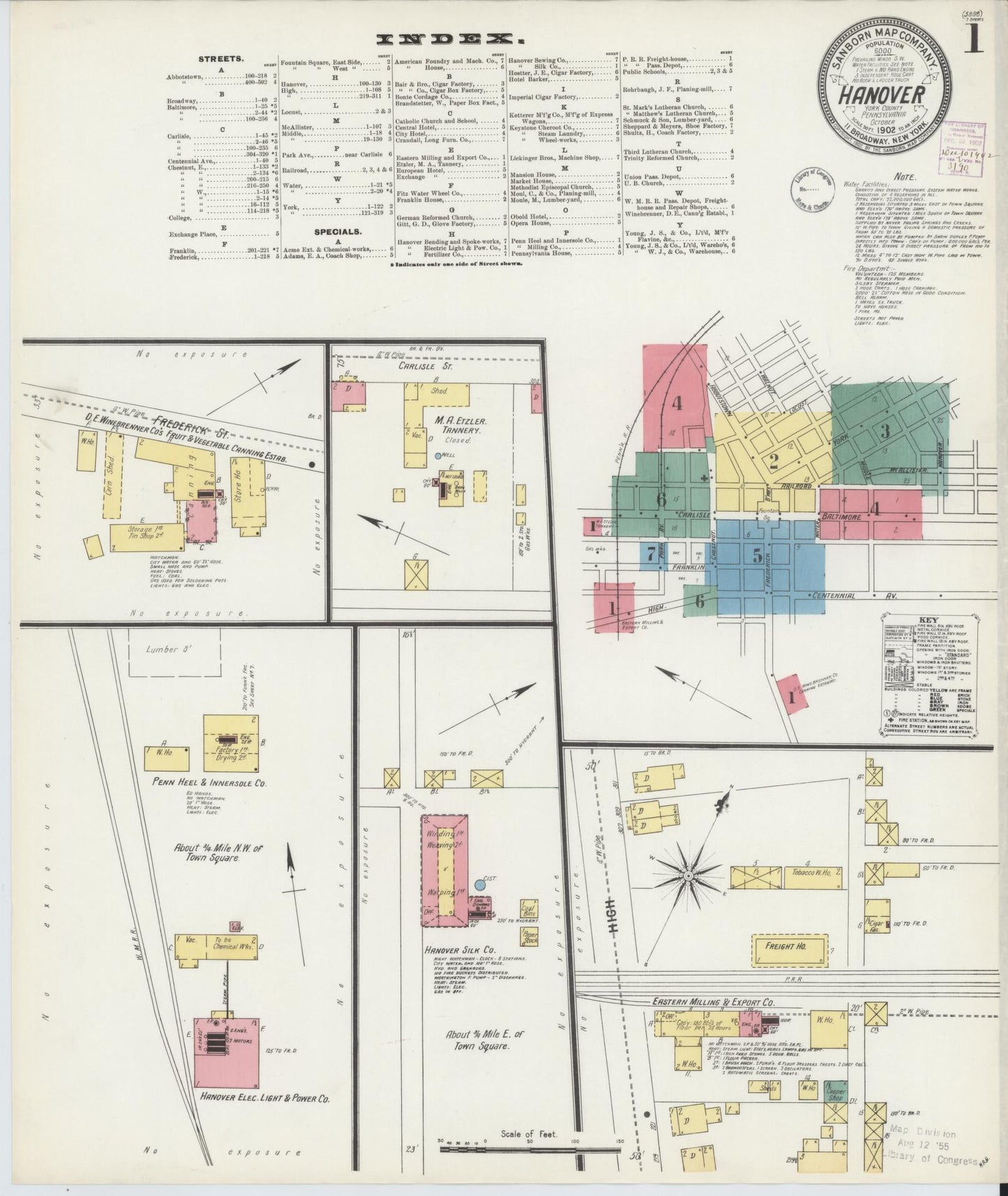Sanborn Fire Insurance Map from Hanover, York County, Pennsylvania. (1902) – Historic Sanborn Fire Insurance Map Print