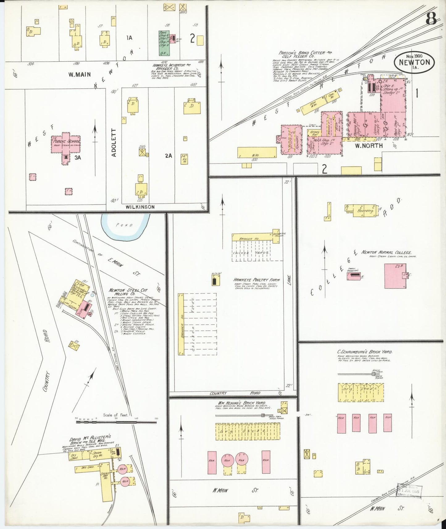 Sanborn Fire Insurance Map from Newton, Jasper County, Iowa (1900), Sheet #0008 - Historic Sanborn Fire Insurance Map Print