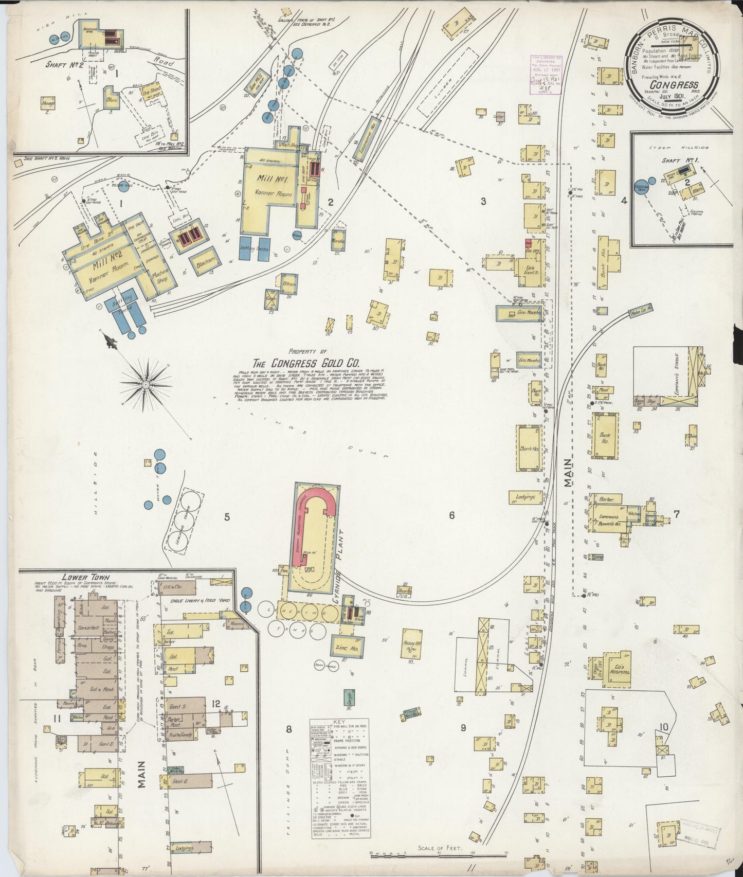 Sanborn Fire Insurance Map from Congress, Yavapai County, Arizona. (1901) – Historic Sanborn Fire Insurance Map Print