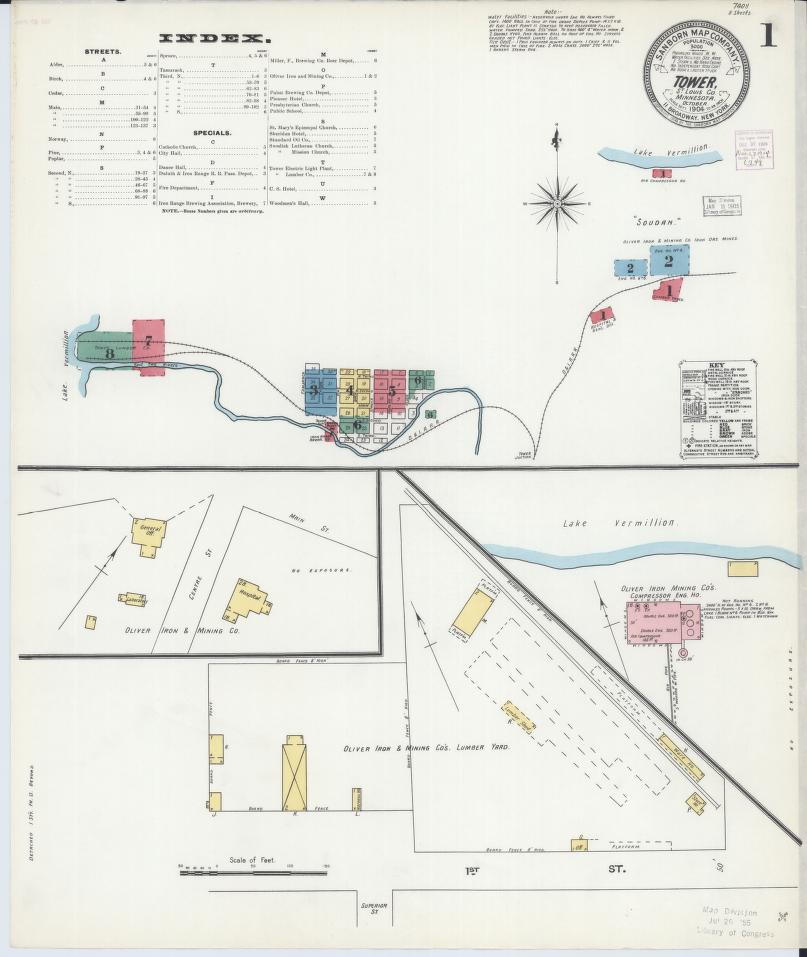Sanborn Fire Insurance Map from Tower, Saint Louis County, Minnesota. (1904) – Map View