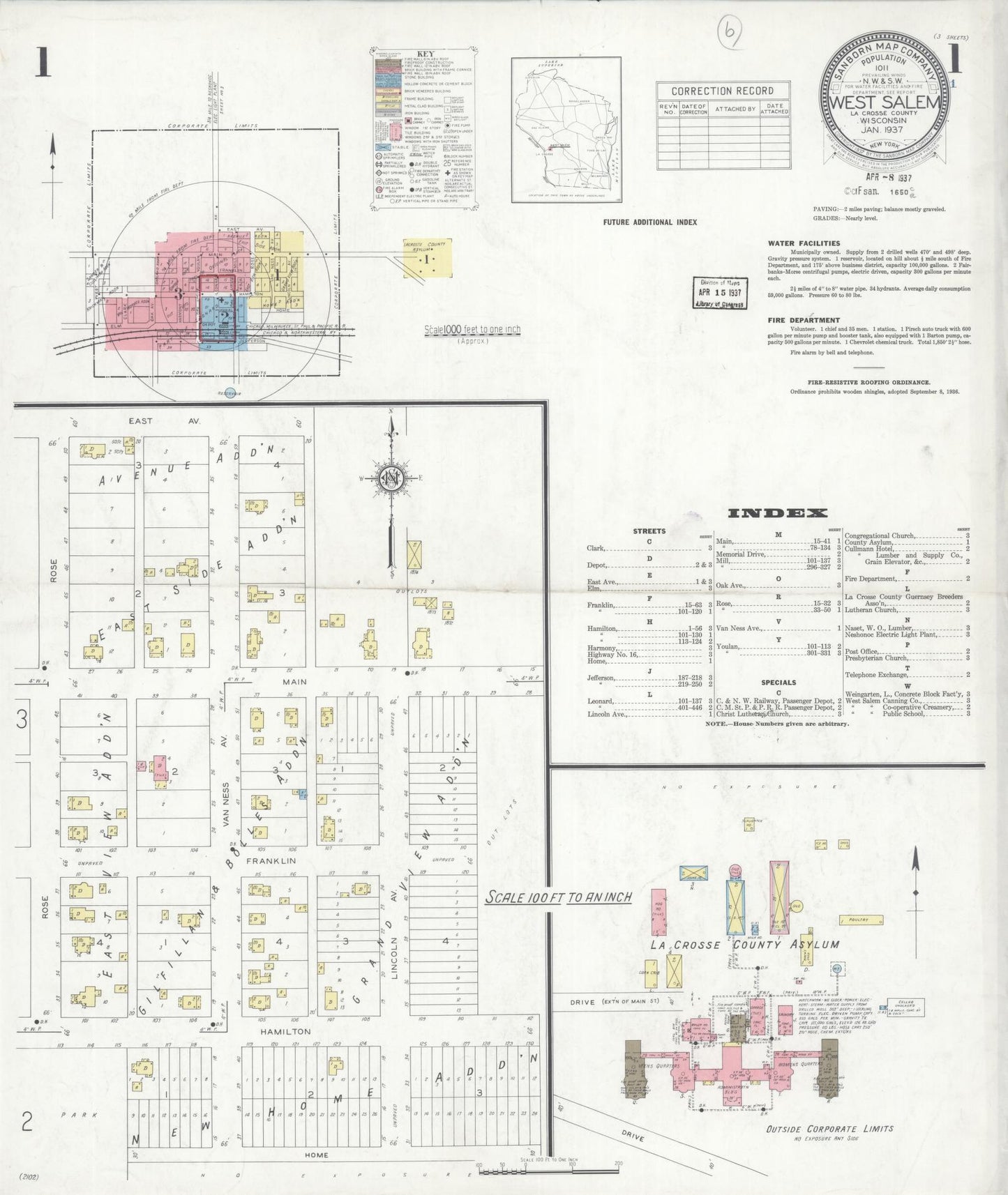 West Salem, La Crosse County, Wisconsin (1937) – Sanborn Fire Insurance Map – Map View