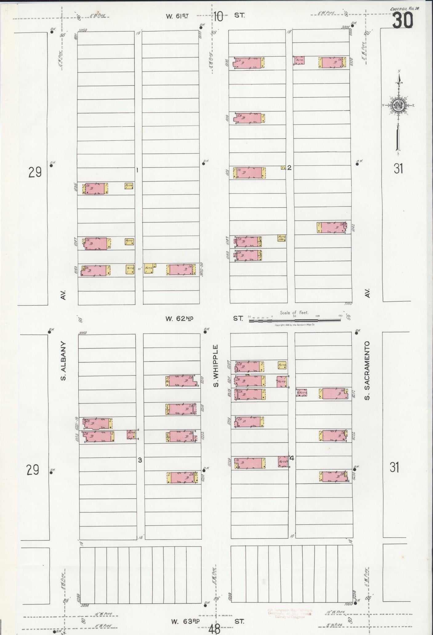 Sanborn Fire Insurance Map from Chicago, Cook County, Illinois. (1920), Sheet 30 – Historic Sanborn Fire Insurance Map Print