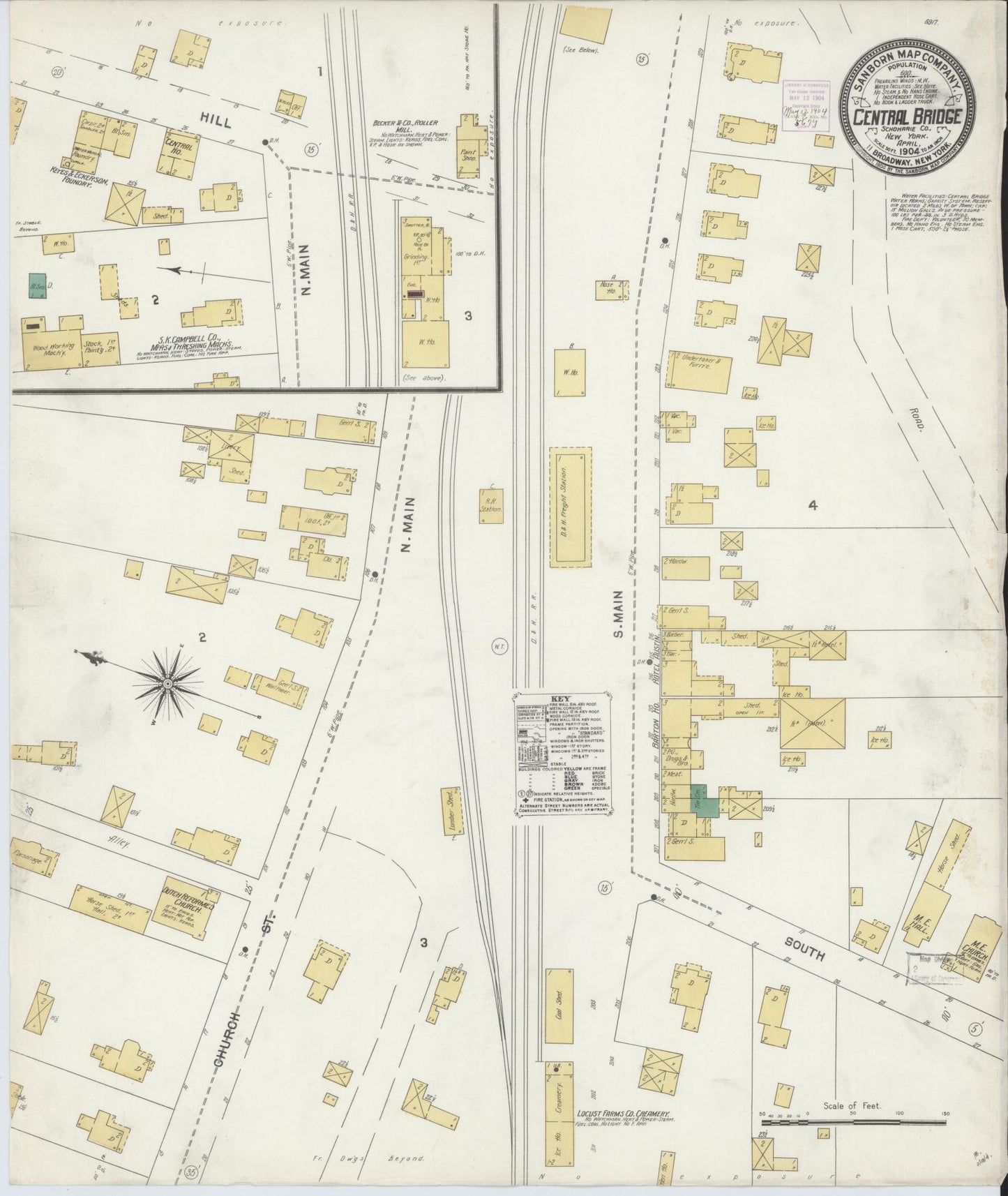 Sanborn Fire Insurance Map from Central Bridge, Schoharie County, New York. (1904) – Historic Sanborn Fire Insurance Map Print