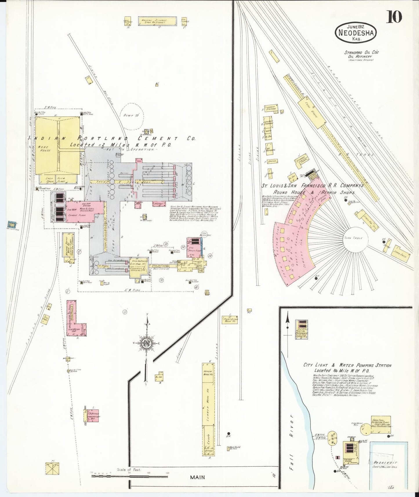 Sanborn Fire Insurance Map from Neodesha, Wilson County, Kansas (1912), Sheet #0010 - Historic Sanborn Fire Insurance Map Print, vintage old map wall art, antique decor, genealogy gift, Kansas Kansas map