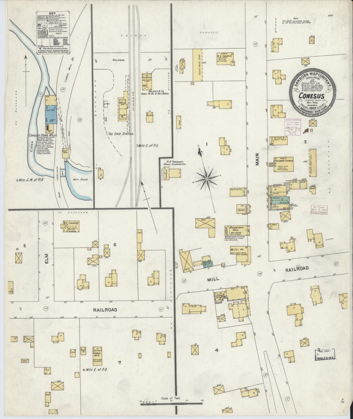 Sanborn Fire Insurance Map from Conesus, Livingston County, New York. (1906) – Historic Sanborn Fire Insurance Map Print