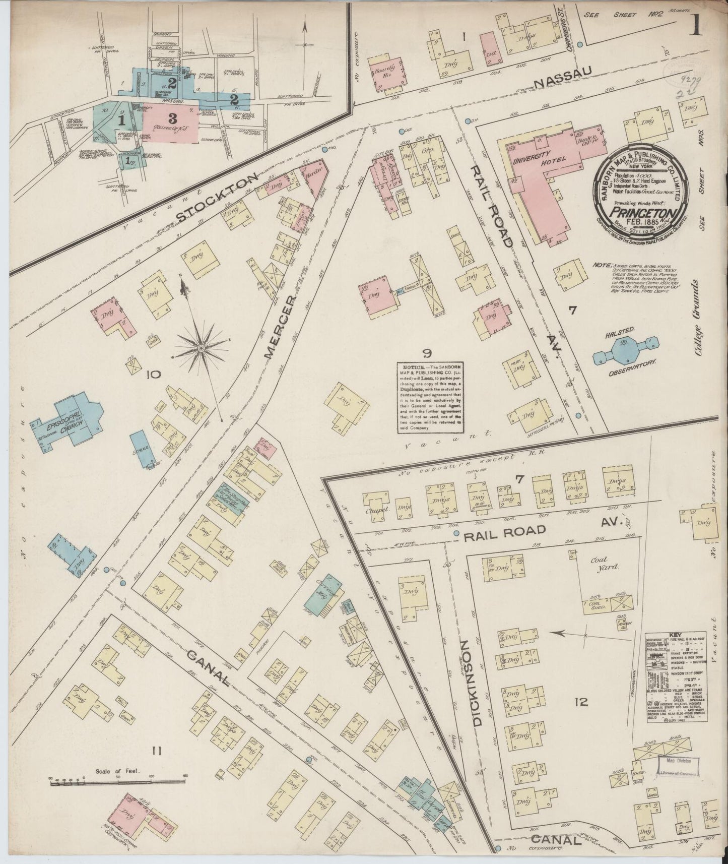 Sanborn Fire Insurance Map from Princeton, Mercer County, New Jersey. (1885) – Historic Sanborn Fire Insurance Map Print