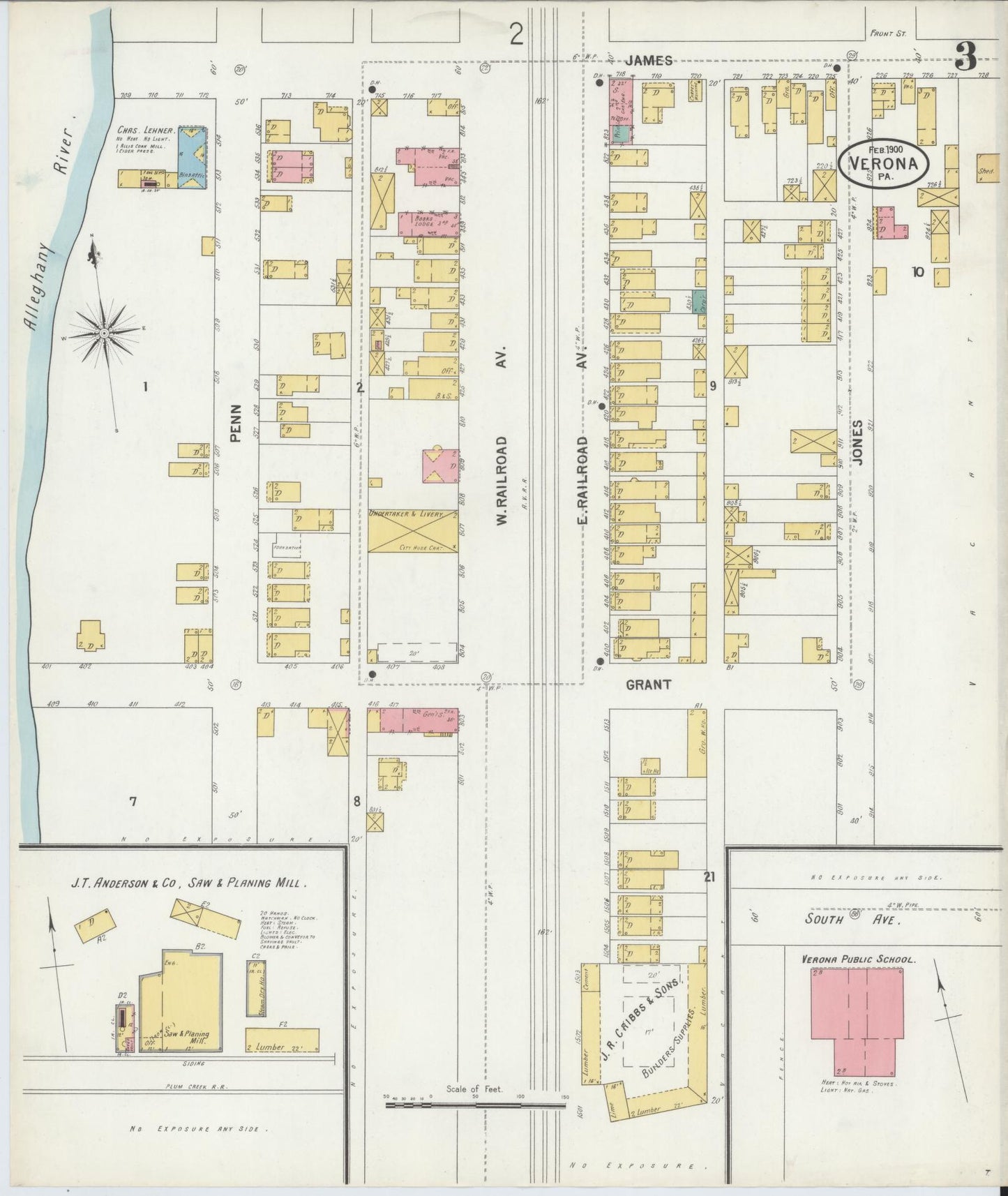 Sanborn Fire Insurance Map from Verona, Allegheny County, Pennsylvania (1900), Sheet #0003 - Complete Map Set gallery image, historic Sanborn map, vintage wall art, Pennsylvania Pennsylvania