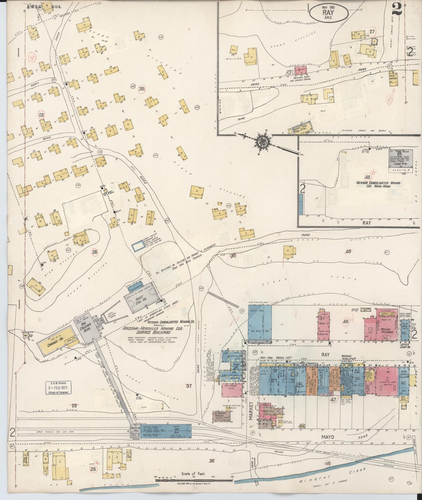Sanborn Fire Insurance Map from Ray, Pinal County, Arizona (1931), Sheet #0002 - Historic Sanborn Fire Insurance Map Print, vintage old map wall art, antique decor, genealogy gift, Arizona Arizona map