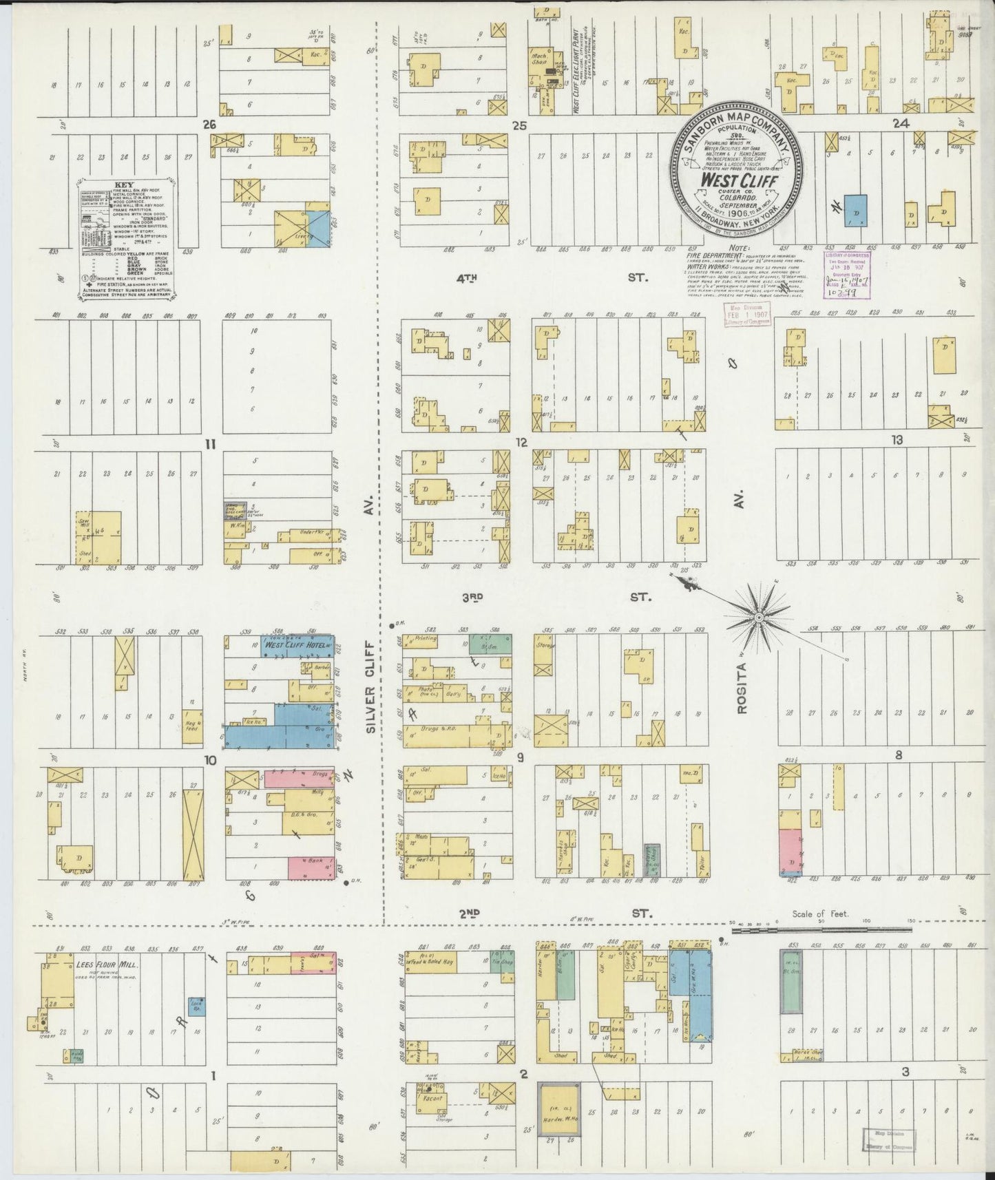 Sanborn Fire Insurance Map from West Cliff, Custer County, Colorado. (1906) – Historic Sanborn Fire Insurance Map Print