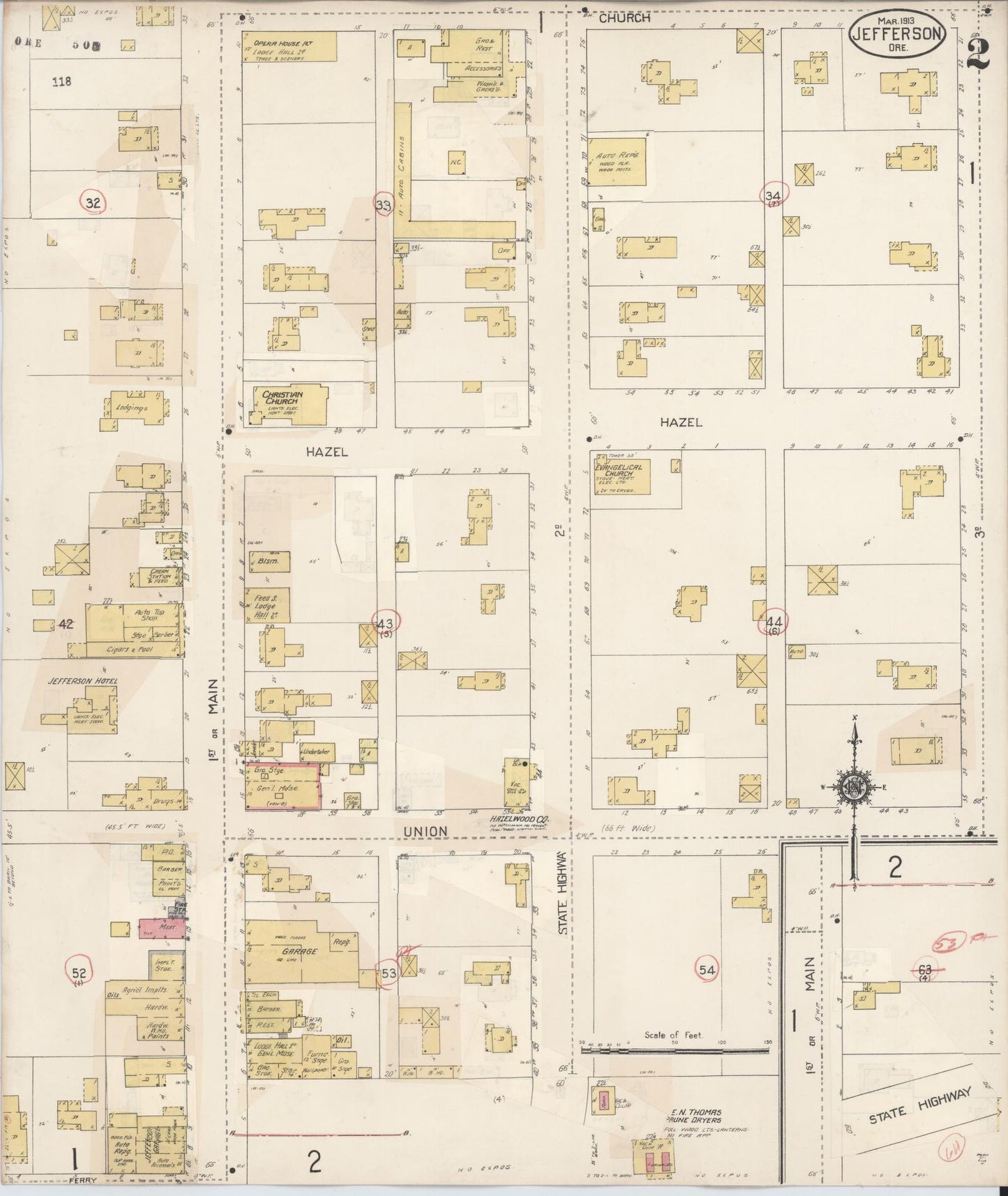 Sanborn Fire Insurance Map from Jefferson, Marion County, Oregon (1931), Sheet #0002 - Historic Sanborn Fire Insurance Map Print, vintage old map wall art, antique decor, genealogy gift, Oregon Oregon map