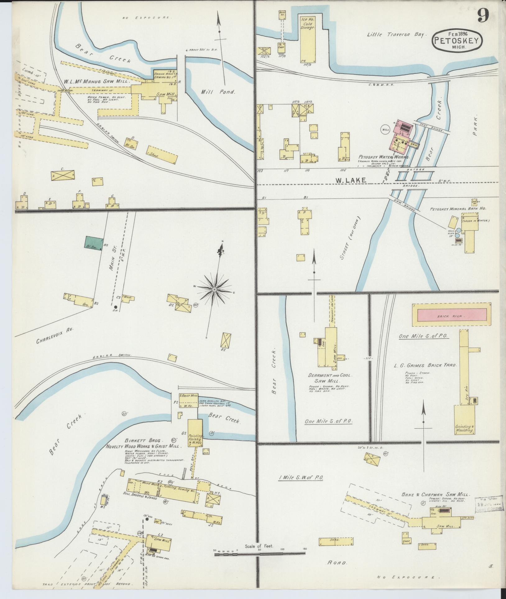 Sanborn Fire Insurance Map from Petoskey, Emmet County, Michigan (1896 ...