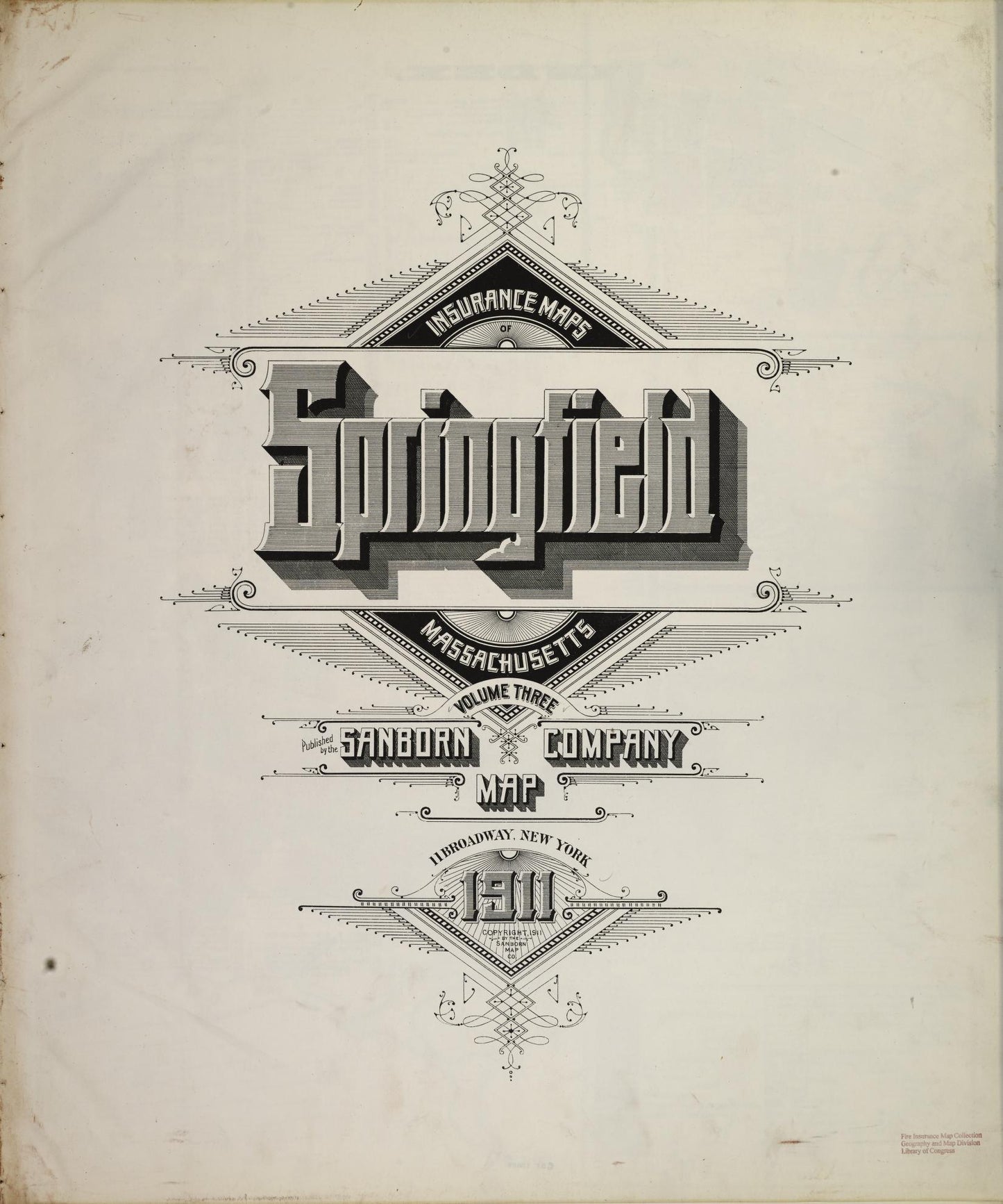 Sanborn Fire Insurance Map from Springfield, Hampden County, Massachusetts (1911), Sheet #0001 - Complete Map Set gallery image, historic Sanborn map, vintage wall art, Massachusetts Massachusetts