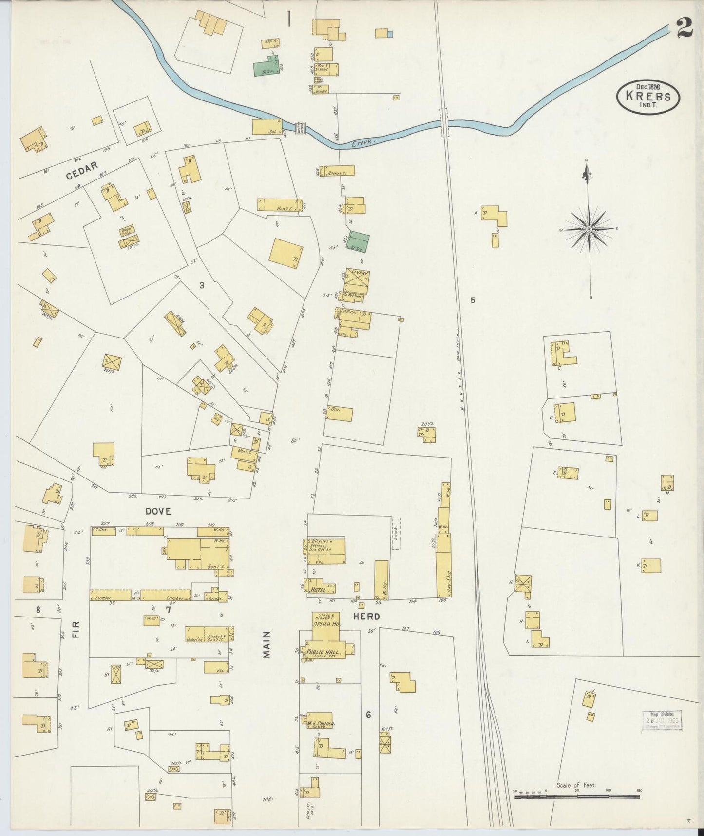 Sanborn Fire Insurance Map from Krebs, Pittsburg County, Oklahoma (1898), Sheet #0002 - Complete Map Set gallery image, historic Sanborn map, vintage wall art, Oklahoma Oklahoma