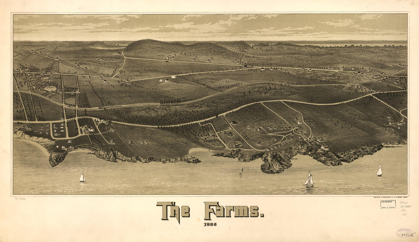 The Farms. 1886. (1886) – Historic Bird’s-Eye View Panorama Print