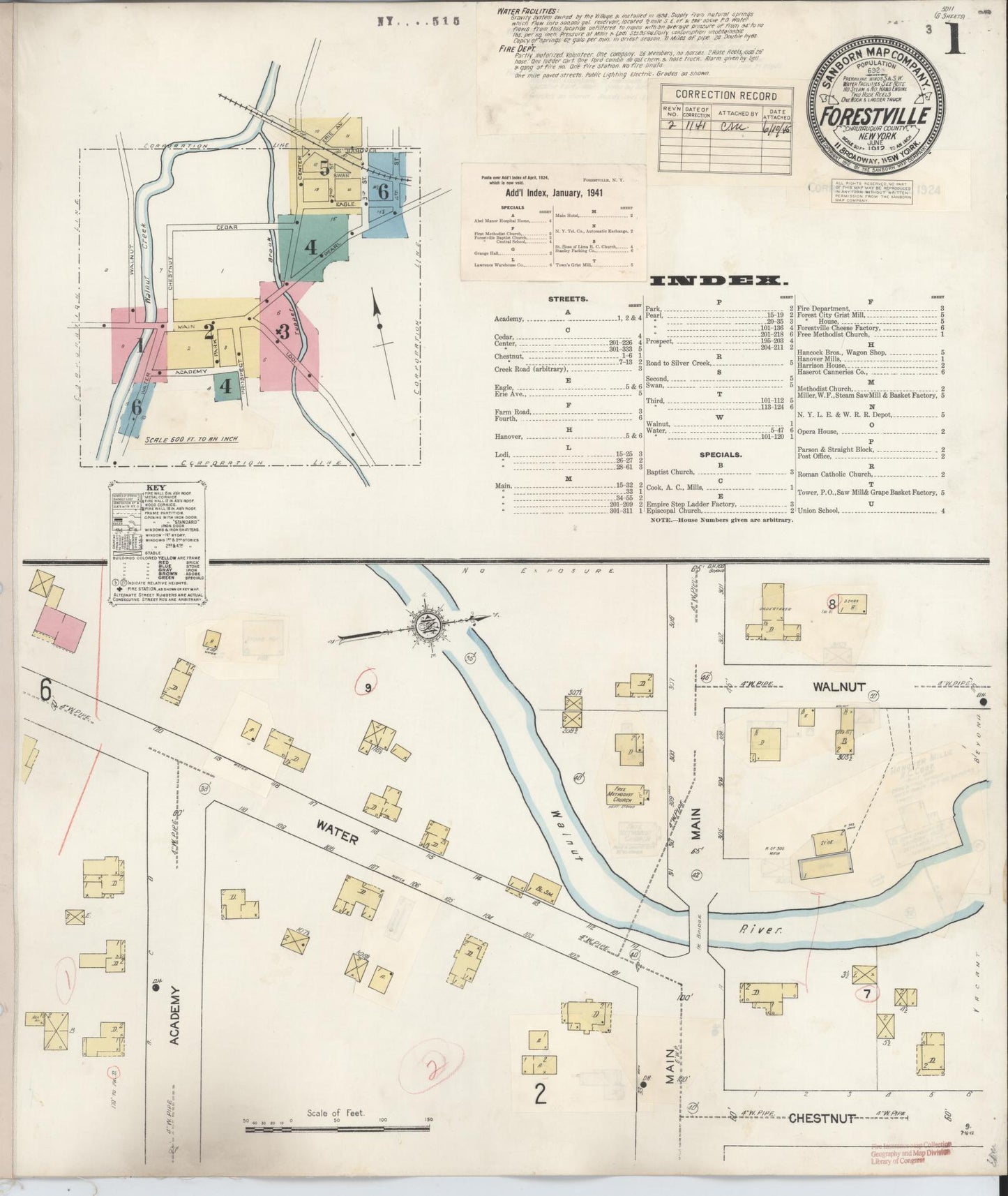 Sanborn Fire Insurance Map from Forestville, Chautauqua County, New York. (1941) – Historic Sanborn Fire Insurance Map Print