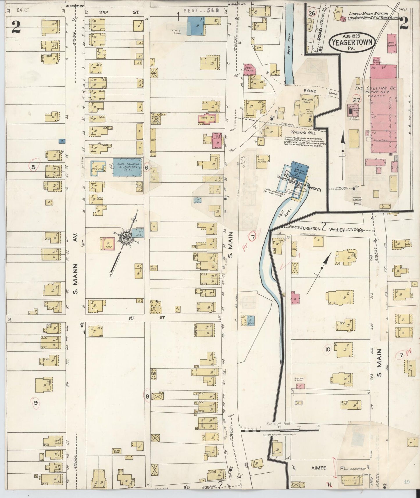 Sanborn Fire Insurance Map from Yeagertown, Mifflin County, Pennsylvania (1928), Sheet #0002 - Complete Map Set gallery image, historic Sanborn map, vintage wall art, Pennsylvania Pennsylvania