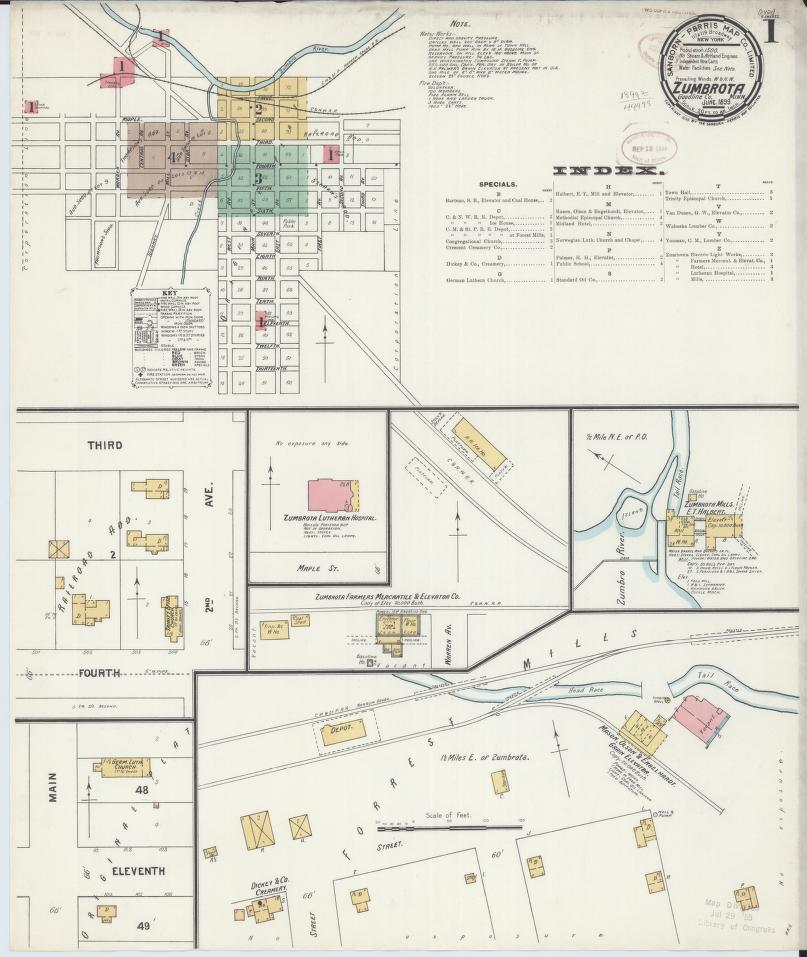Sanborn Fire Insurance Map from Zumbrota, Goodhue County, Minnesota. (1899) – Map View