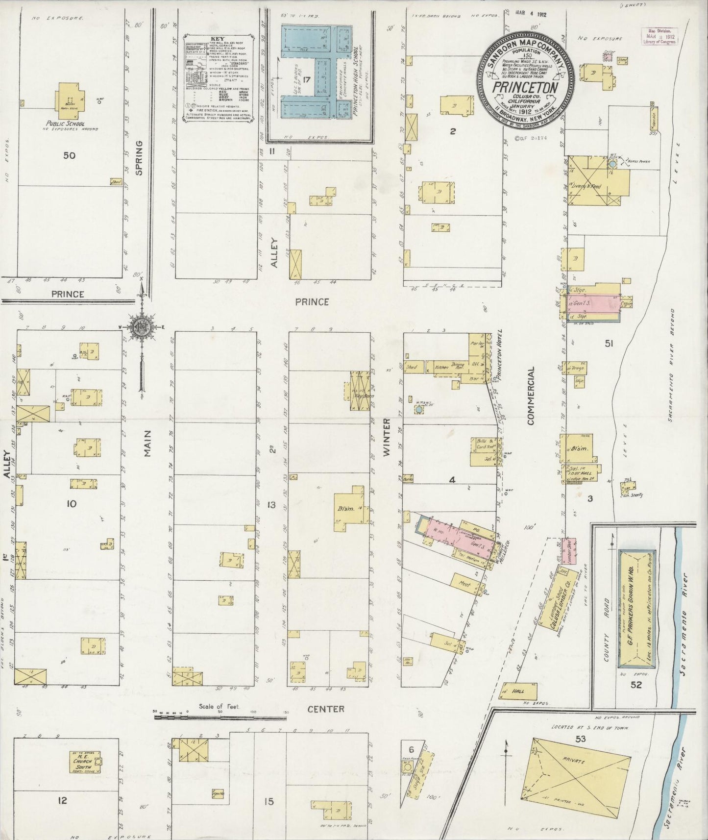 Sanborn Fire Insurance Map from Princeton, Colusa County, California. (1912) – Historic Sanborn Fire Insurance Map Print