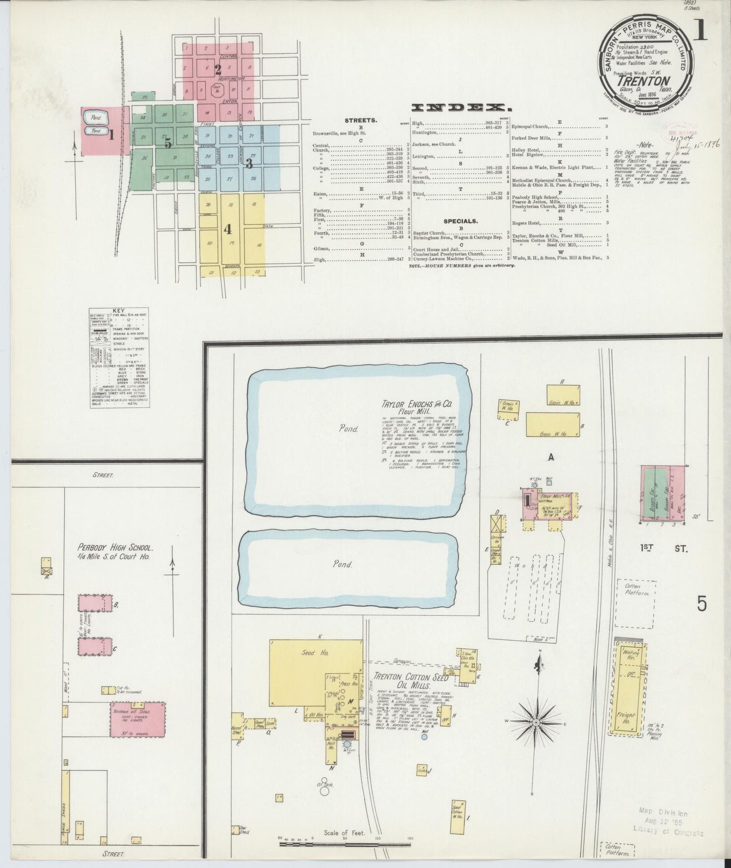 Sanborn Fire Insurance Map from Trenton, Gibson County, Tennessee. (1896) – Historic Sanborn Fire Insurance Map Print