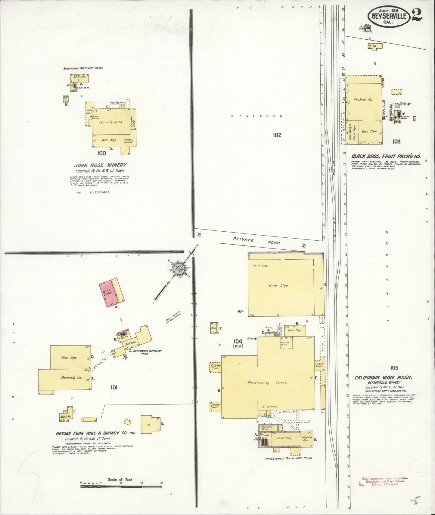 Sanborn Fire Insurance Map from Geyserville, Sonoma County, California (1911), Sheet #0002 - Historic Sanborn Fire Insurance Map Print, vintage old map wall art, antique decor, genealogy gift, California California map